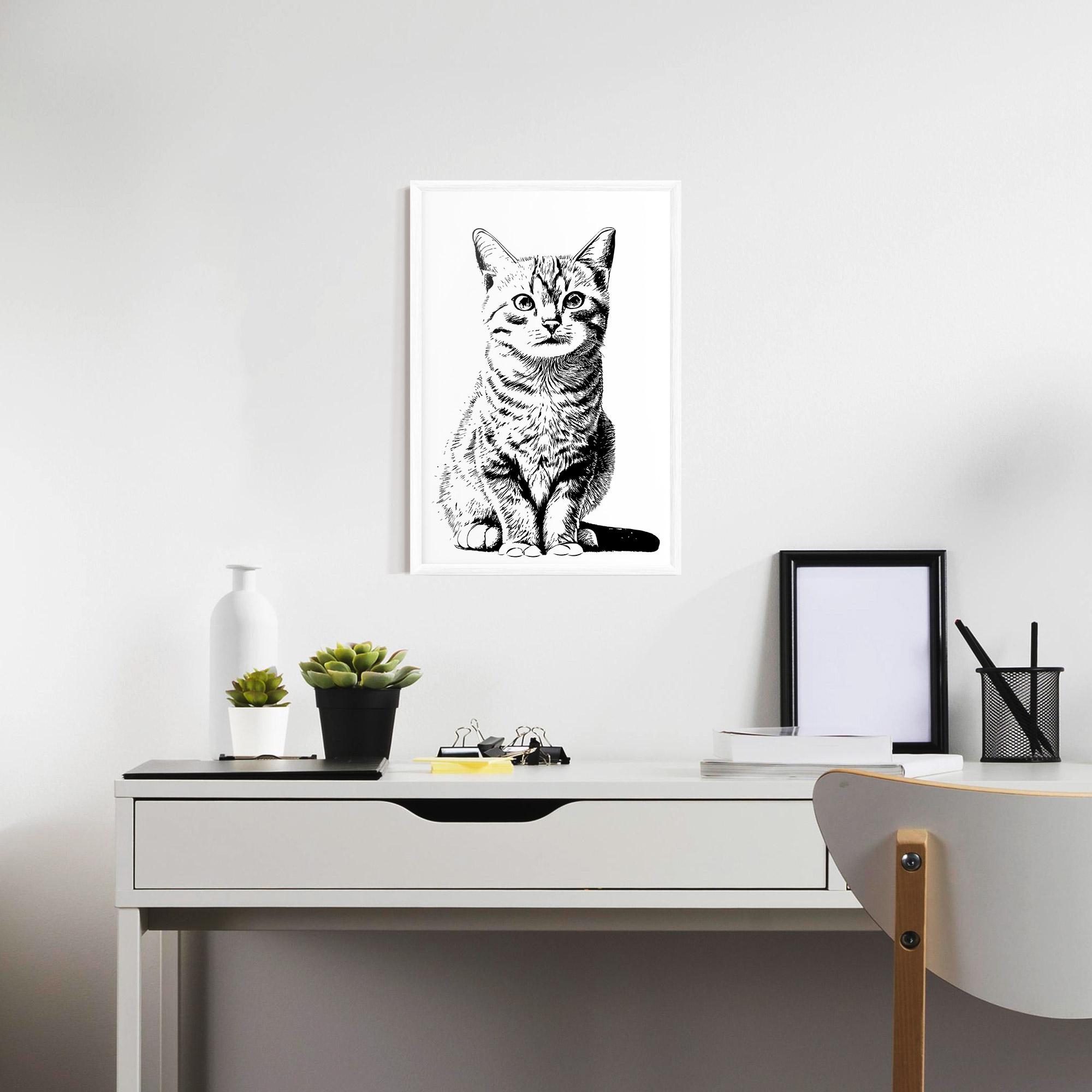 Plakat w Ramie Hand Drawn Cat mockup 7