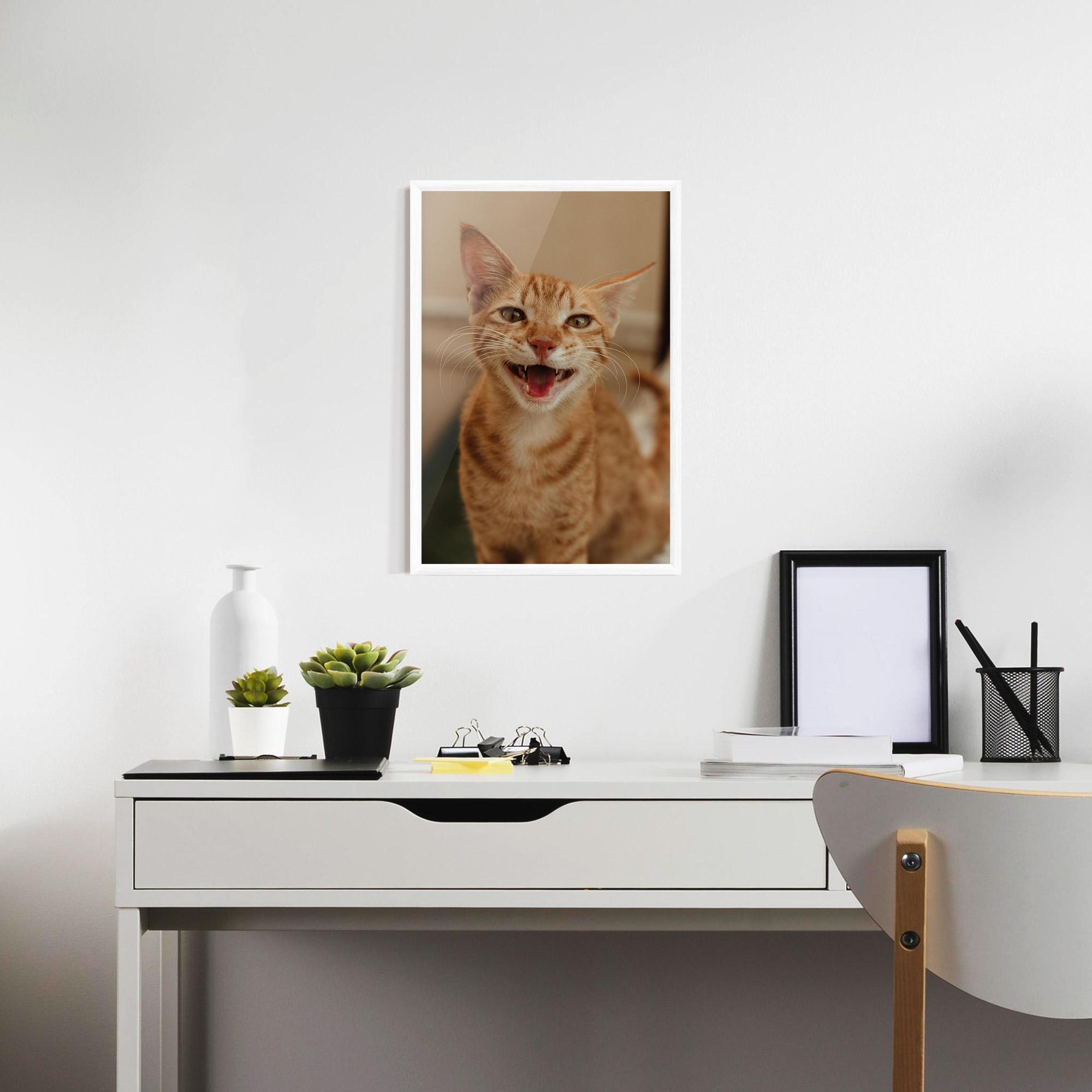 Plakat w Ramie Orange Cat Smiling mockup 7