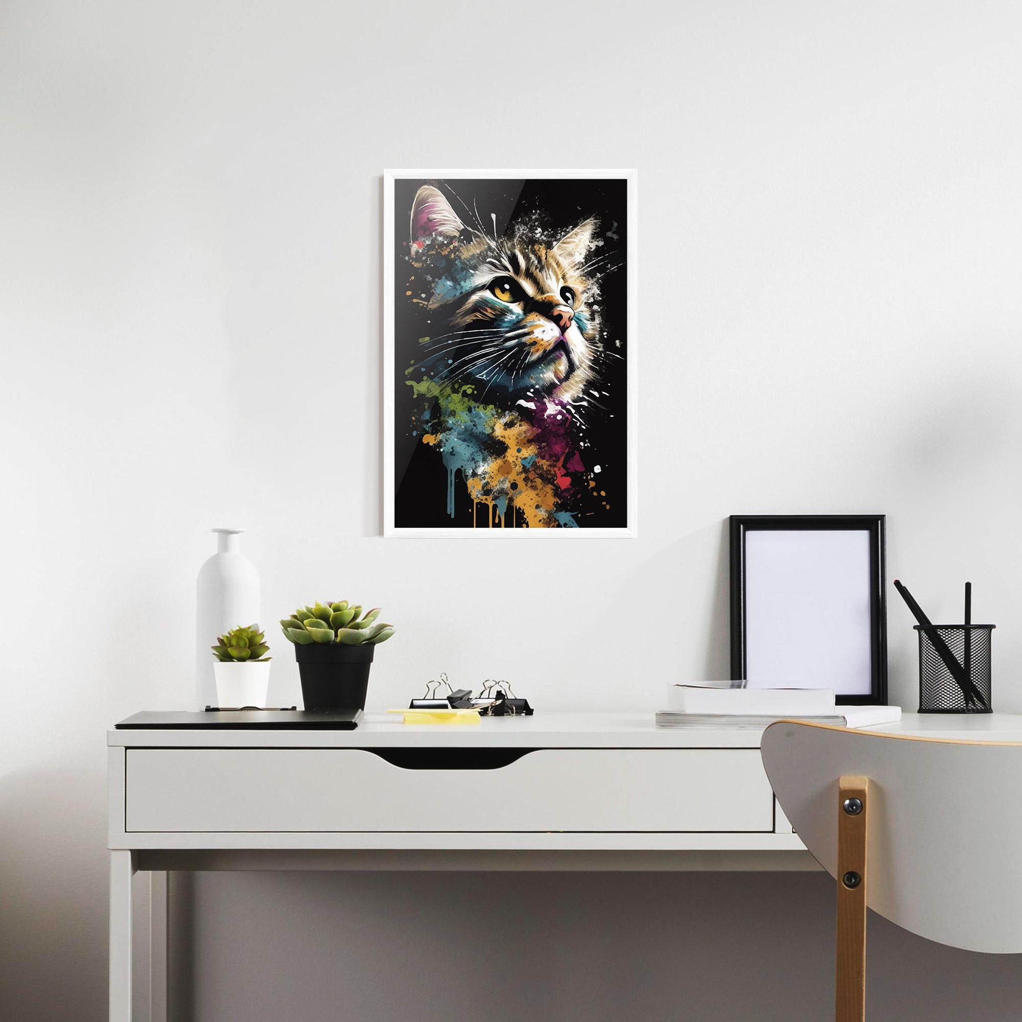 Plakat w Ramie Painted Cat mockup 7