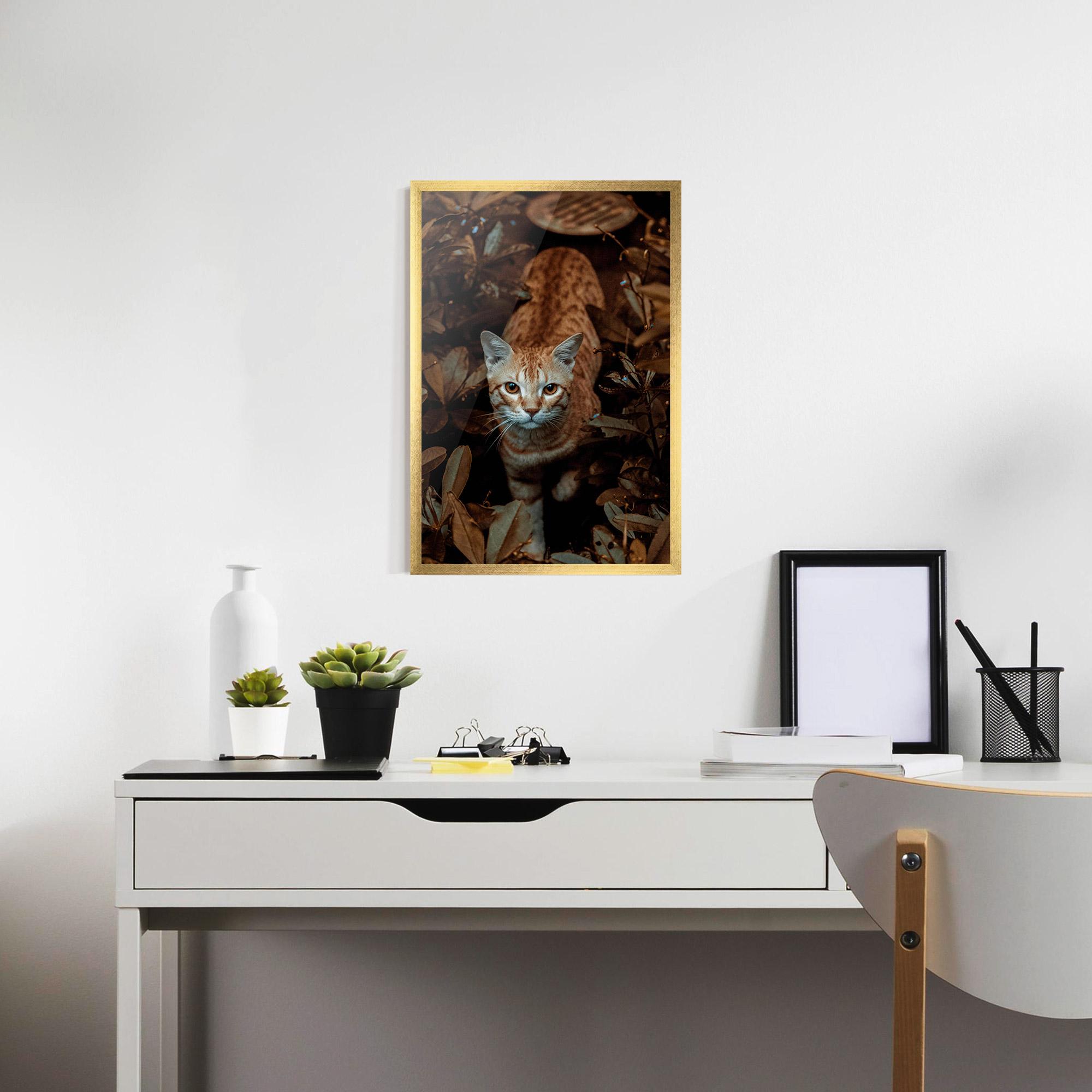 Plakat w Ramie Autumn Orange Cat mockup 7