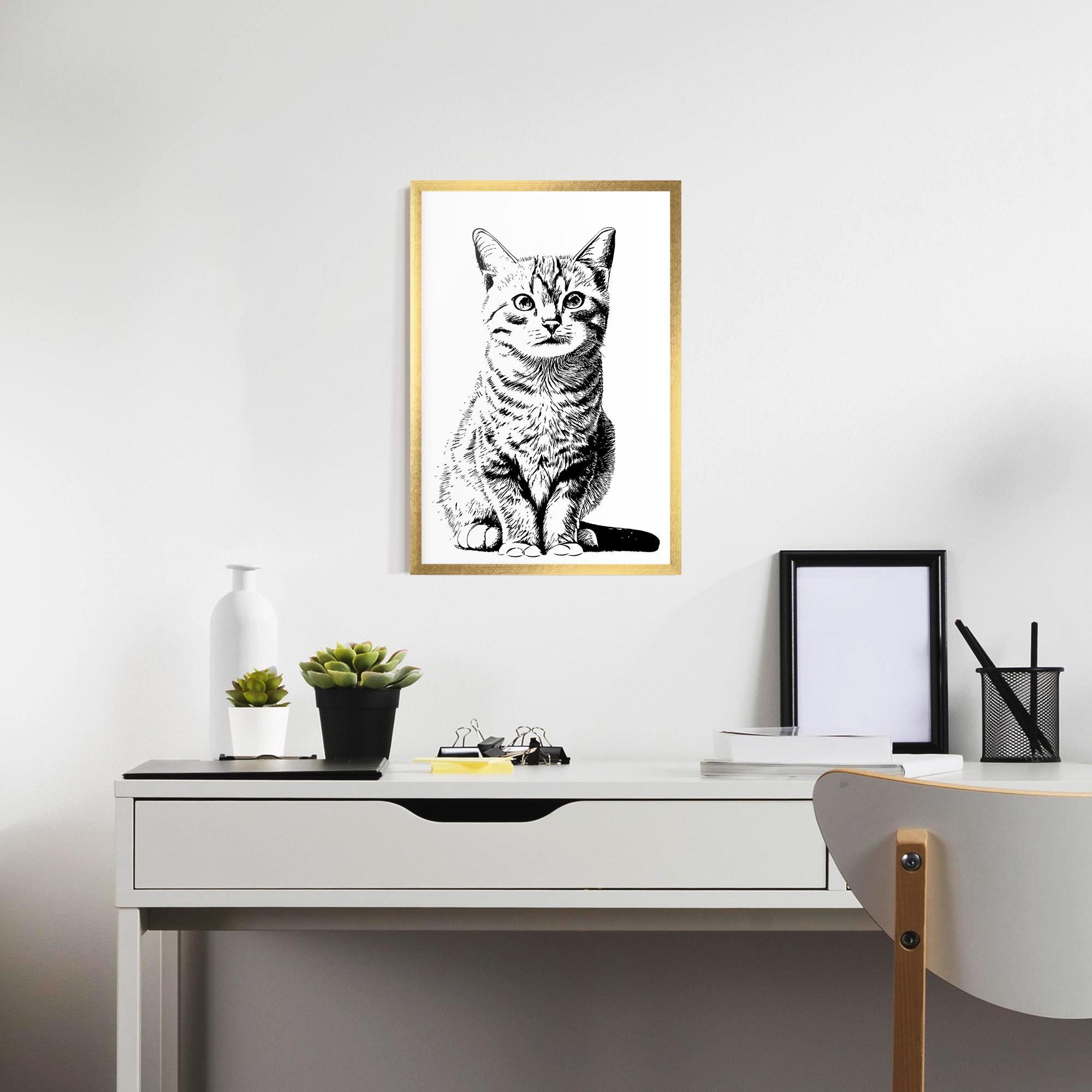Plakat w Ramie Hand Drawn Cat mockup 7