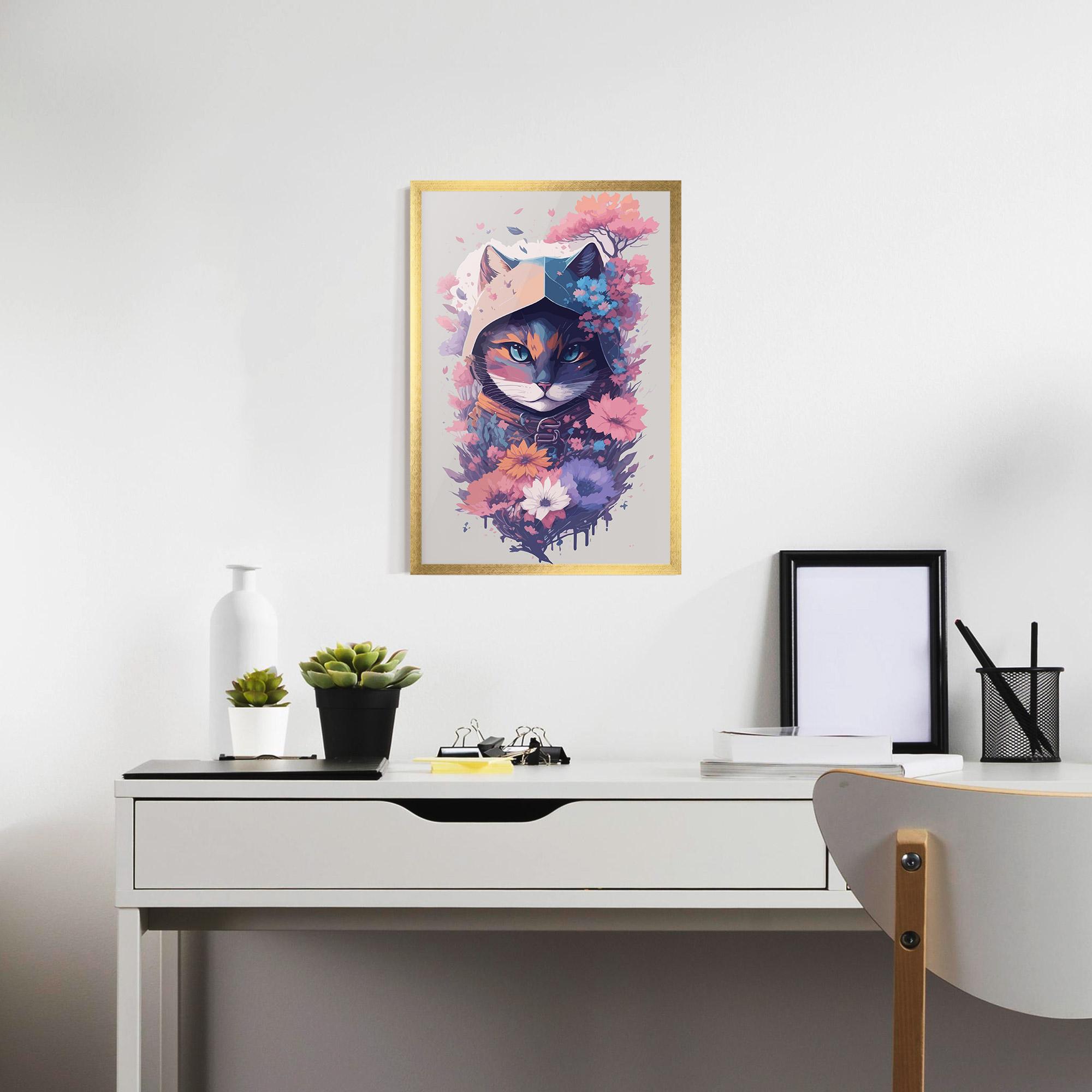 Plakat w Ramie Purple Cat mockup 7