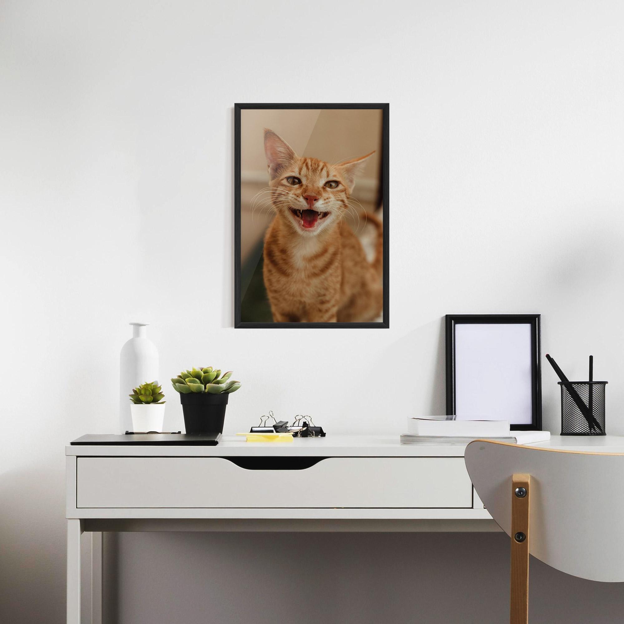 Plakat w Ramie Orange Cat Smiling mockup 7