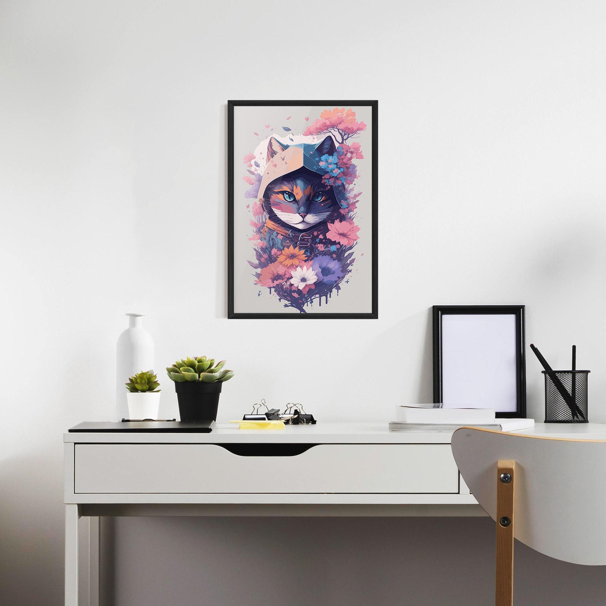 Plakat w Ramie Purple Cat mockup 7
