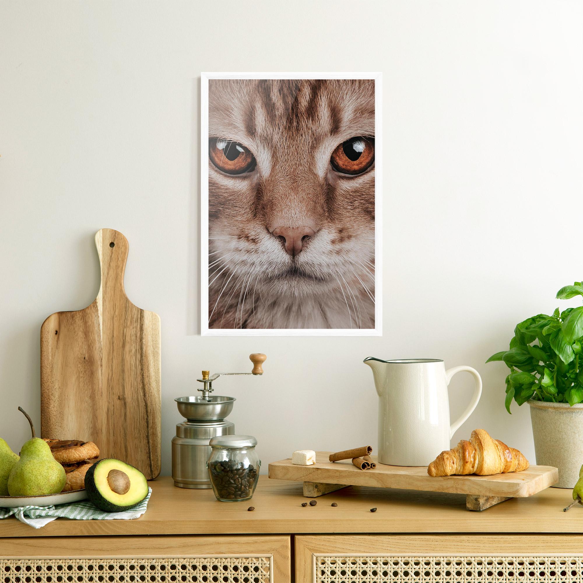 Plakat w Ramie Fire Eyes Cat mockup 8