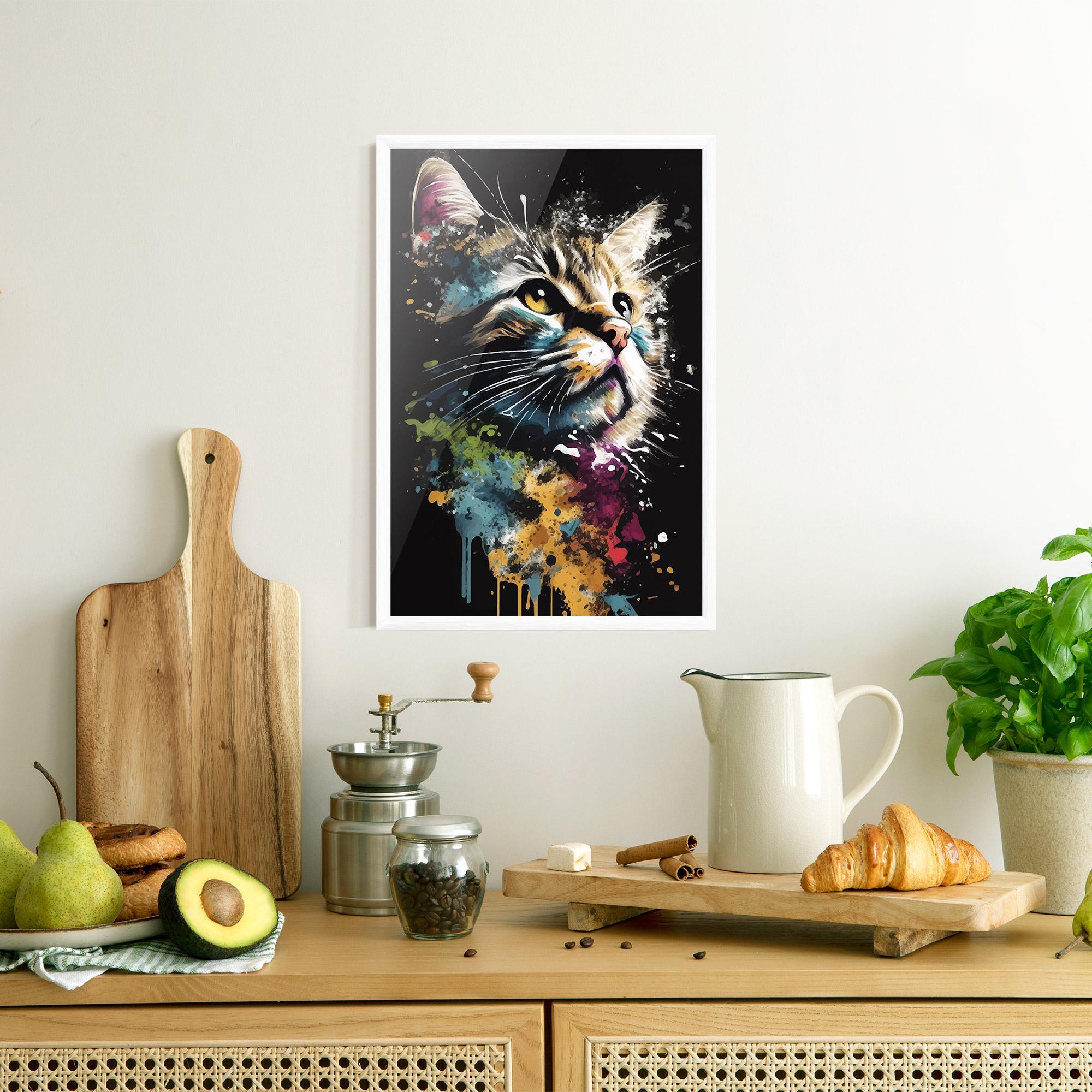 Plakat w Ramie Painted Cat mockup 8
