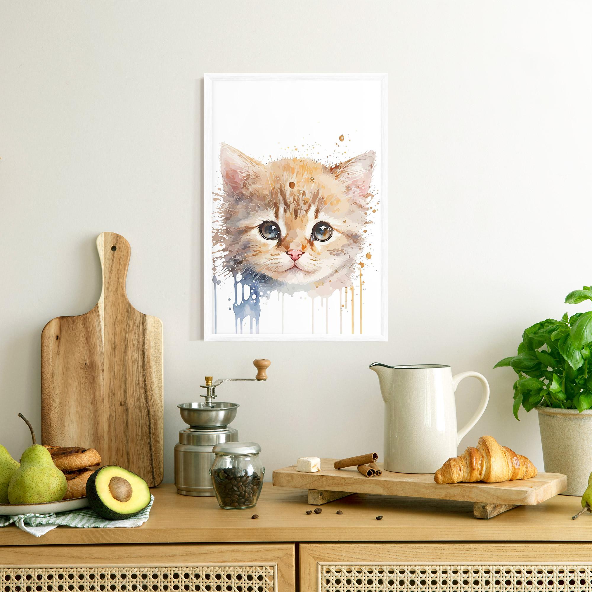 Plakat w Ramie Watercolor Animal Cat mockup 8