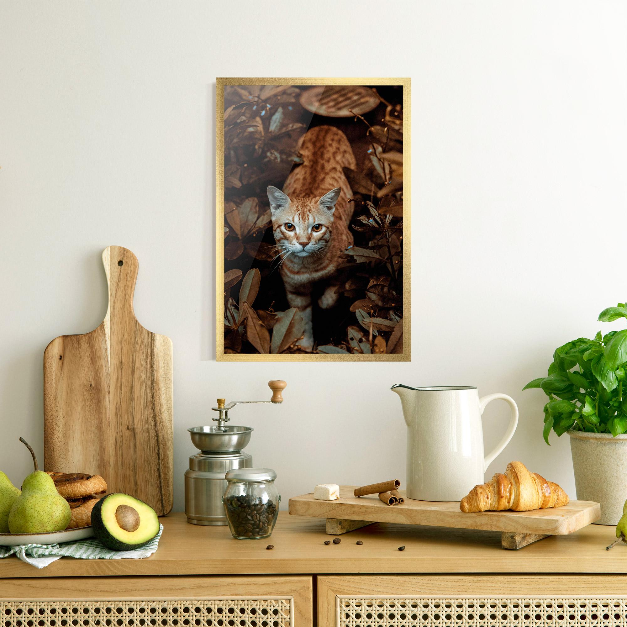 Plakat w Ramie Autumn Orange Cat mockup 8
