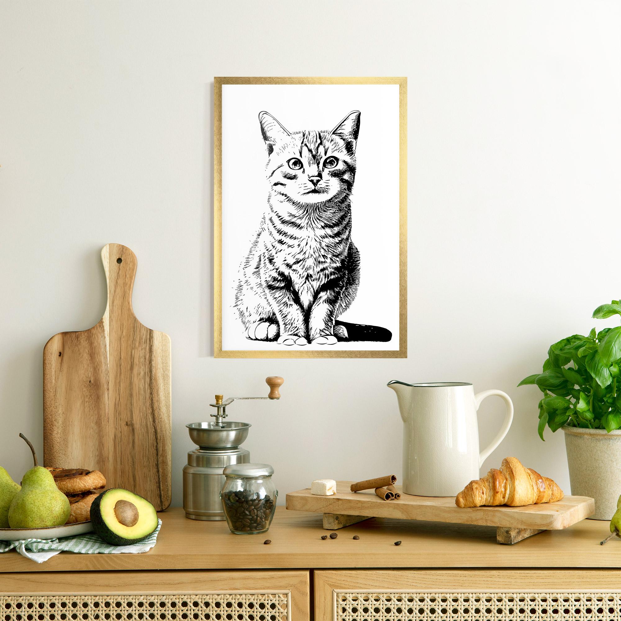 Plakat w Ramie Hand Drawn Cat mockup 8