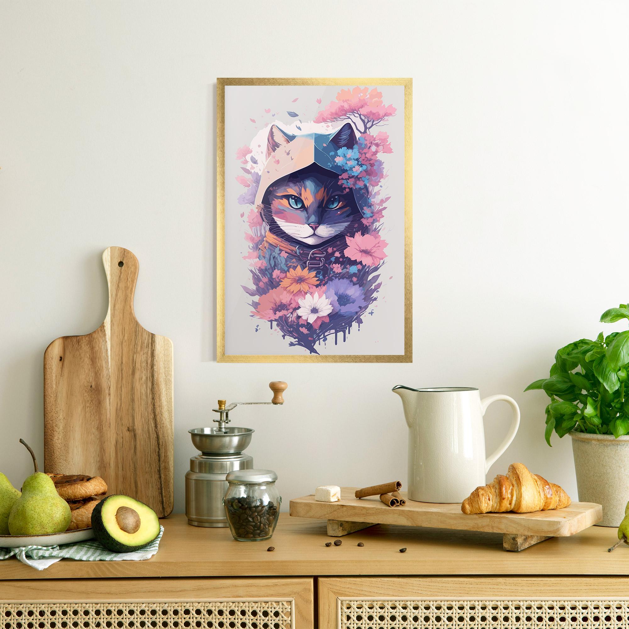 Plakat w Ramie Purple Cat mockup 8