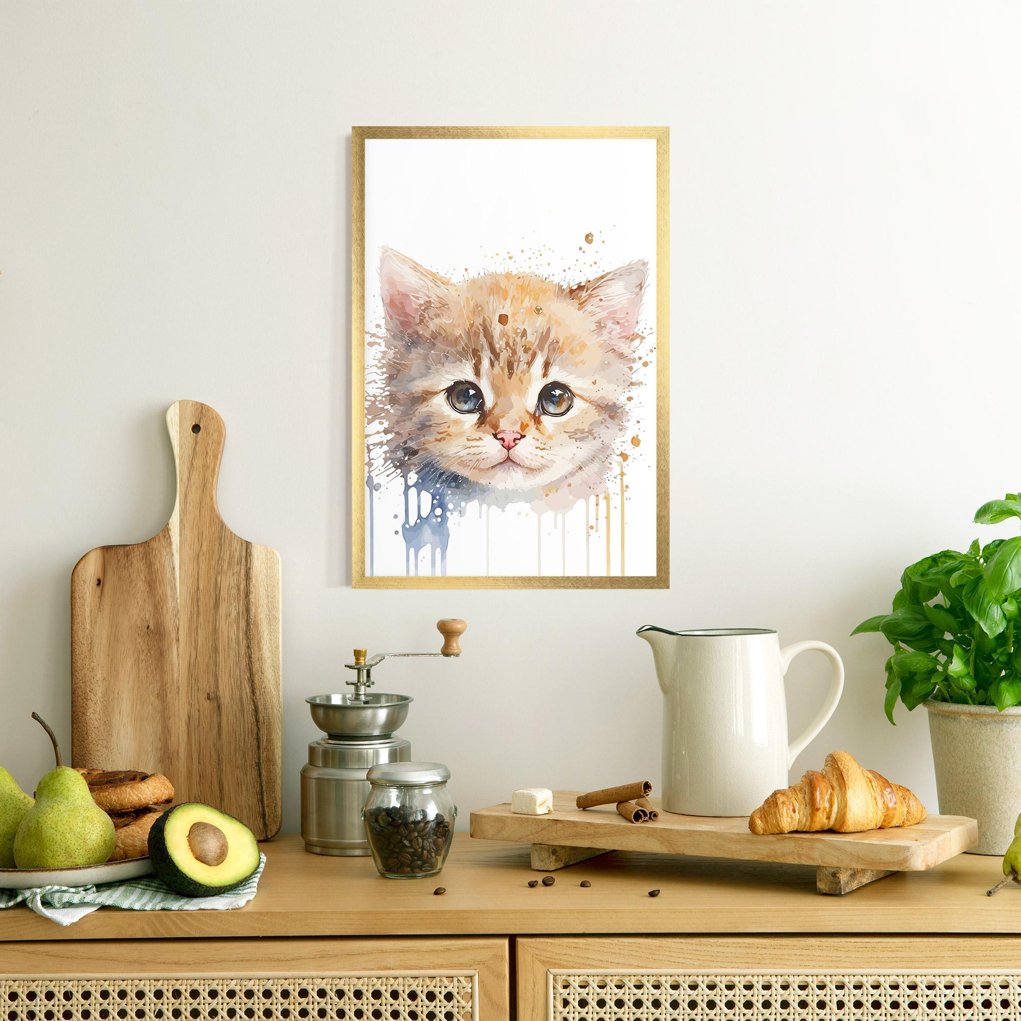 Plakat w Ramie Watercolor Animal Cat mockup 8