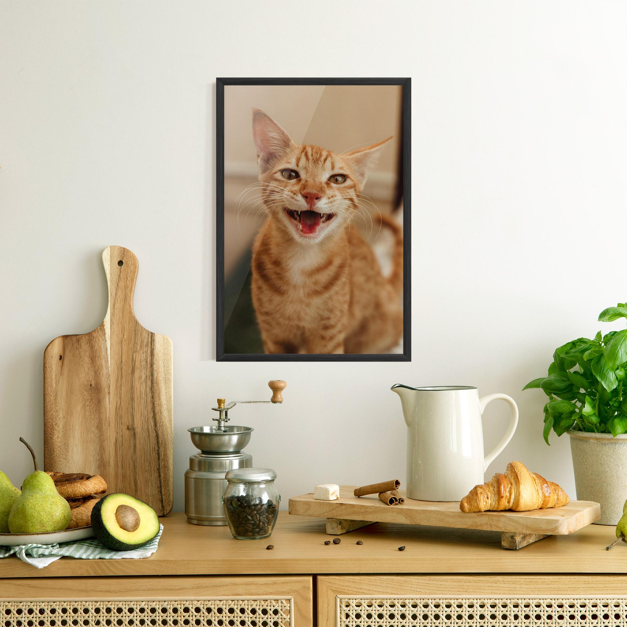 Plakat w Ramie Orange Cat Smiling mockup 8