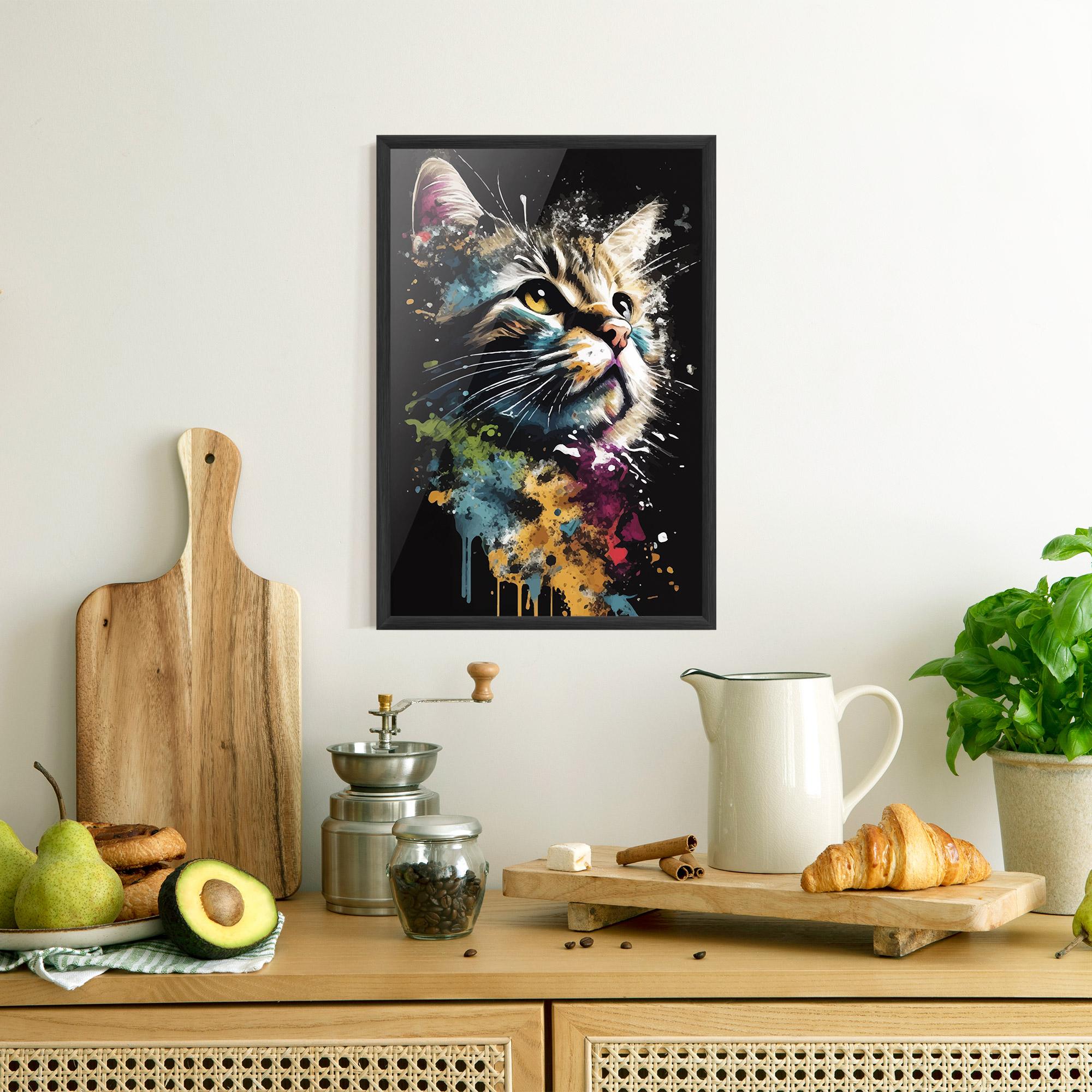 Plakat w Ramie Painted Cat mockup 8