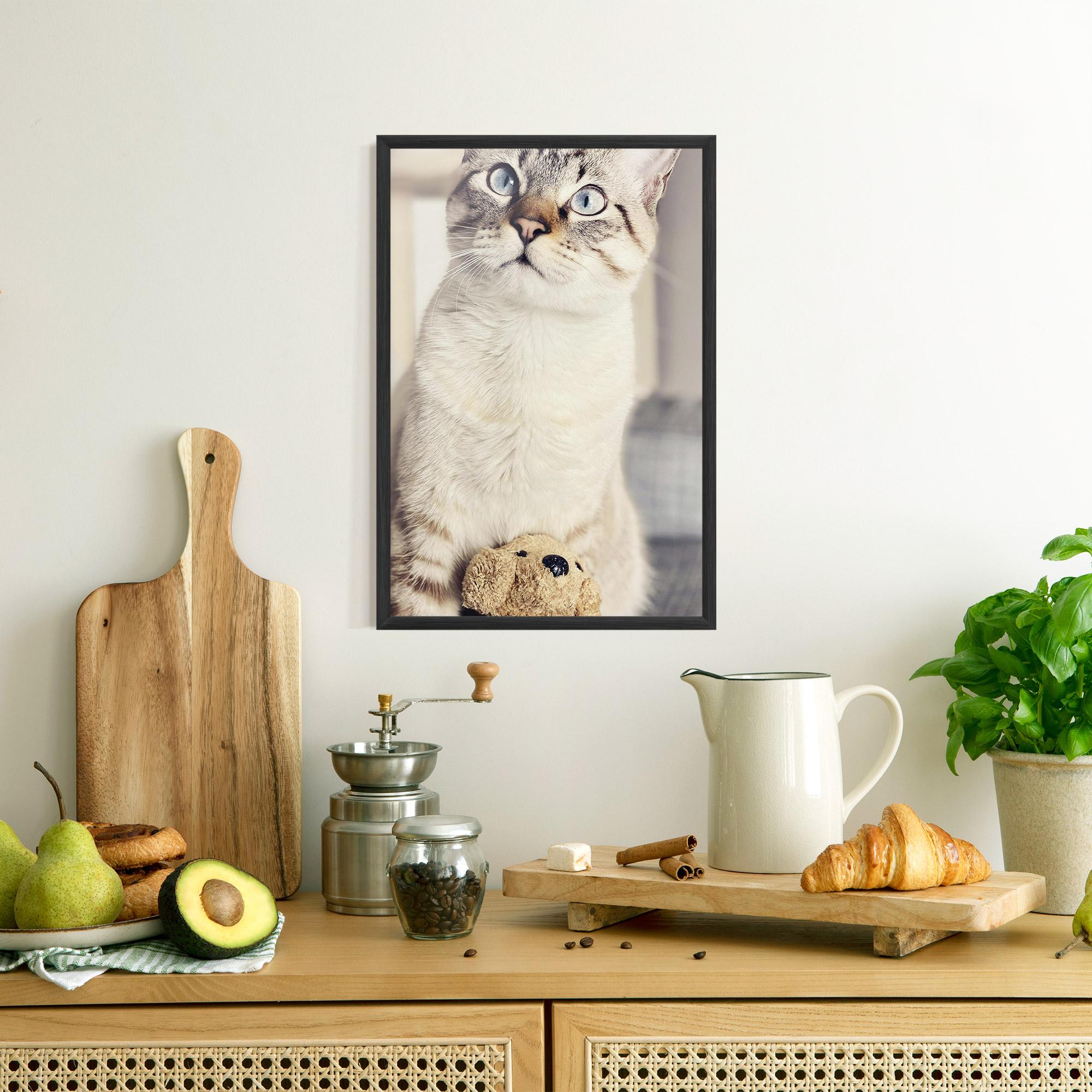 Plakat w Ramie Pretty Blue Eyes Cat mockup 8
