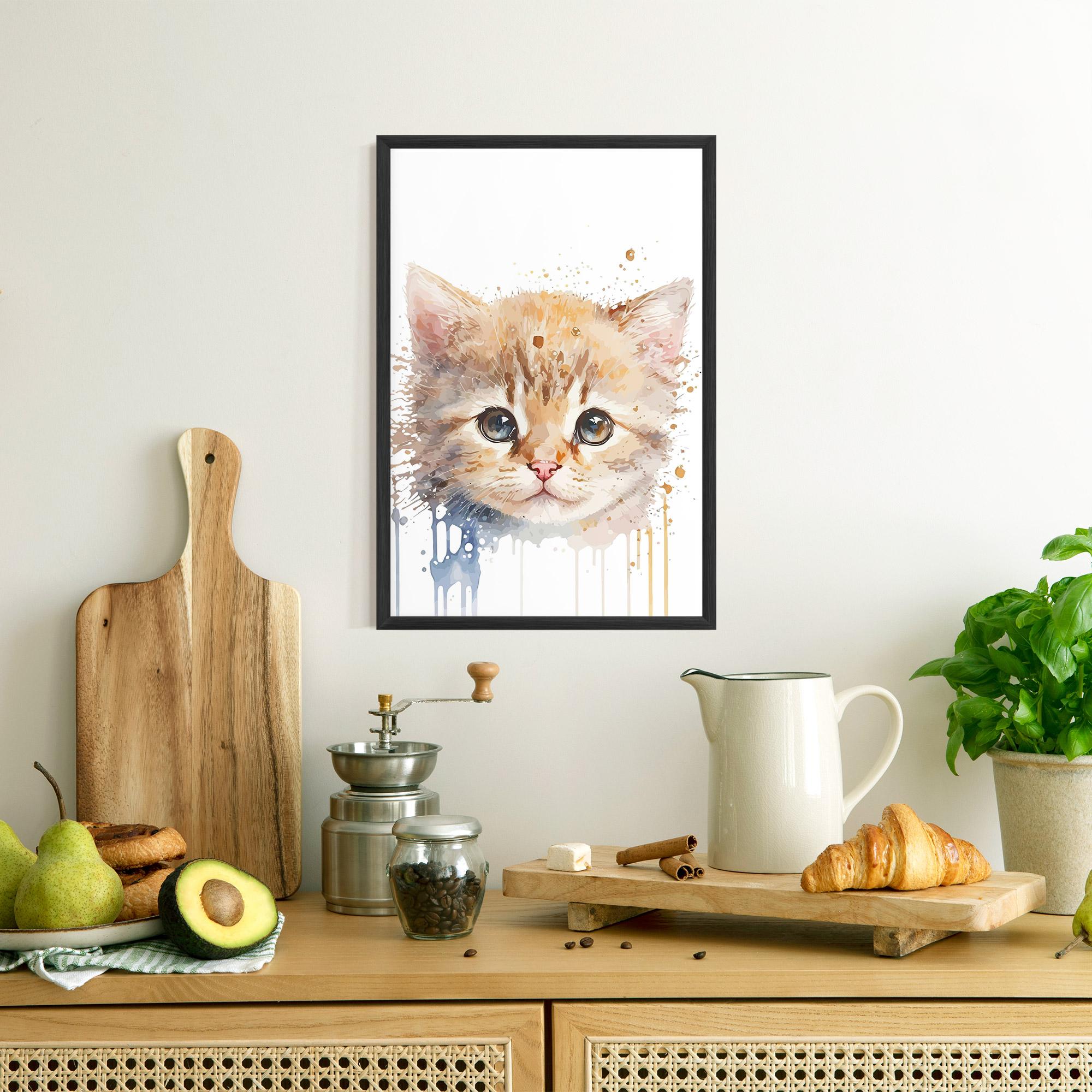 Plakat w Ramie Watercolor Animal Cat mockup 8
