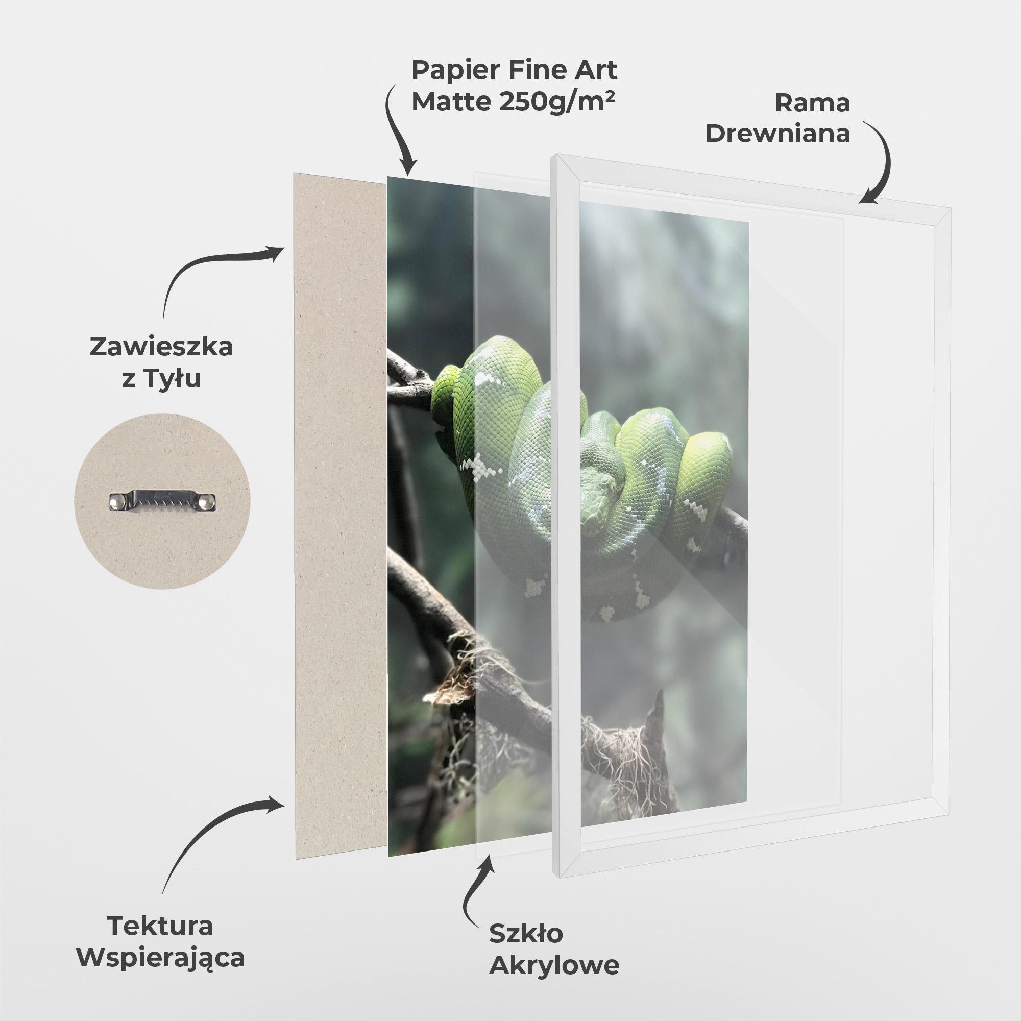 Plakat w Ramie Sleepy Snake mockup 1