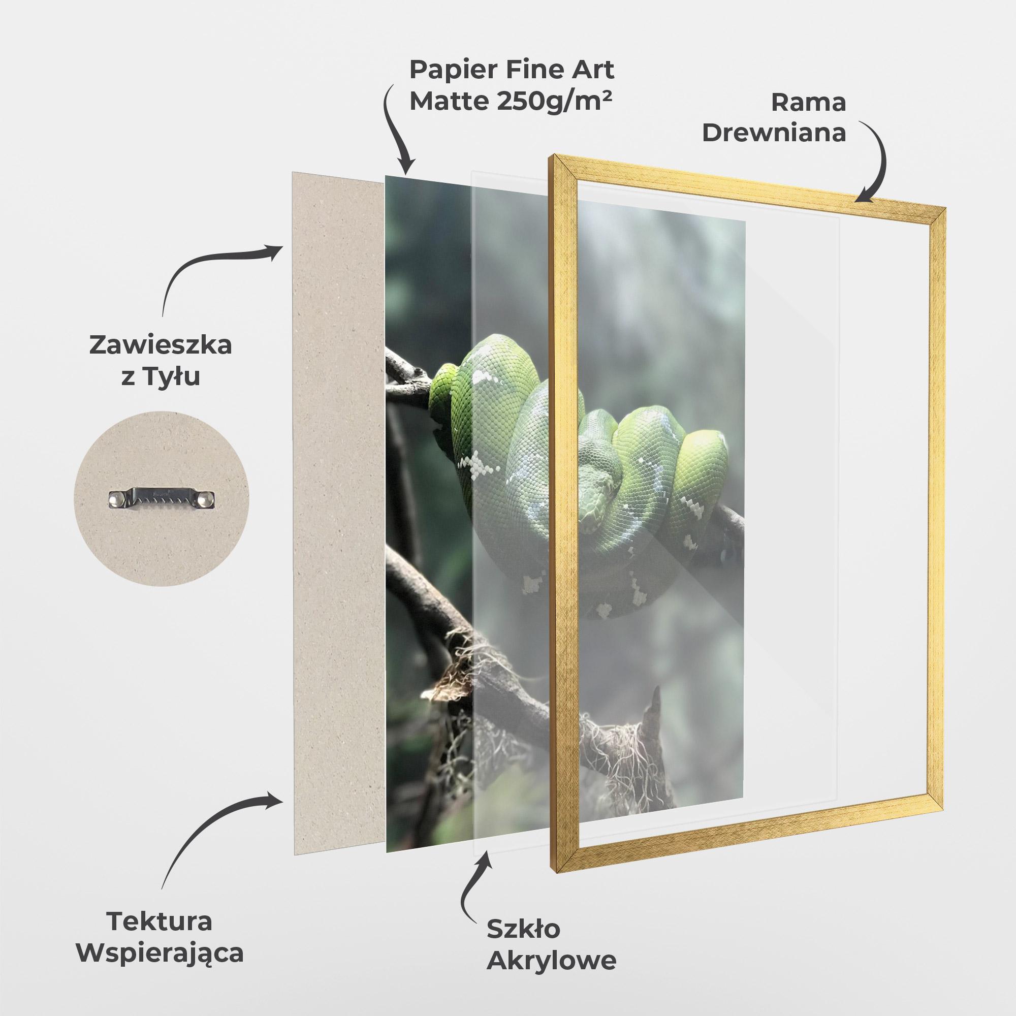 Plakat w Ramie Sleepy Snake mockup 1