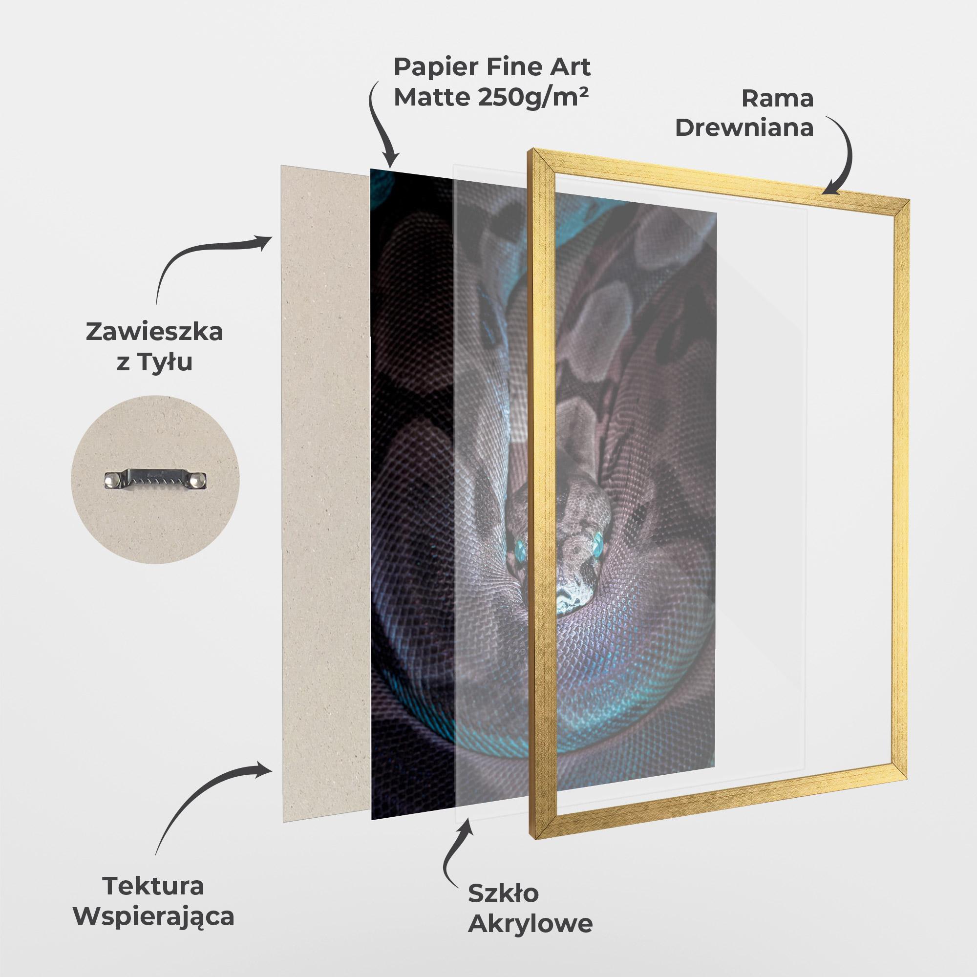 Plakat w Ramie Vibrant Snake mockup 1