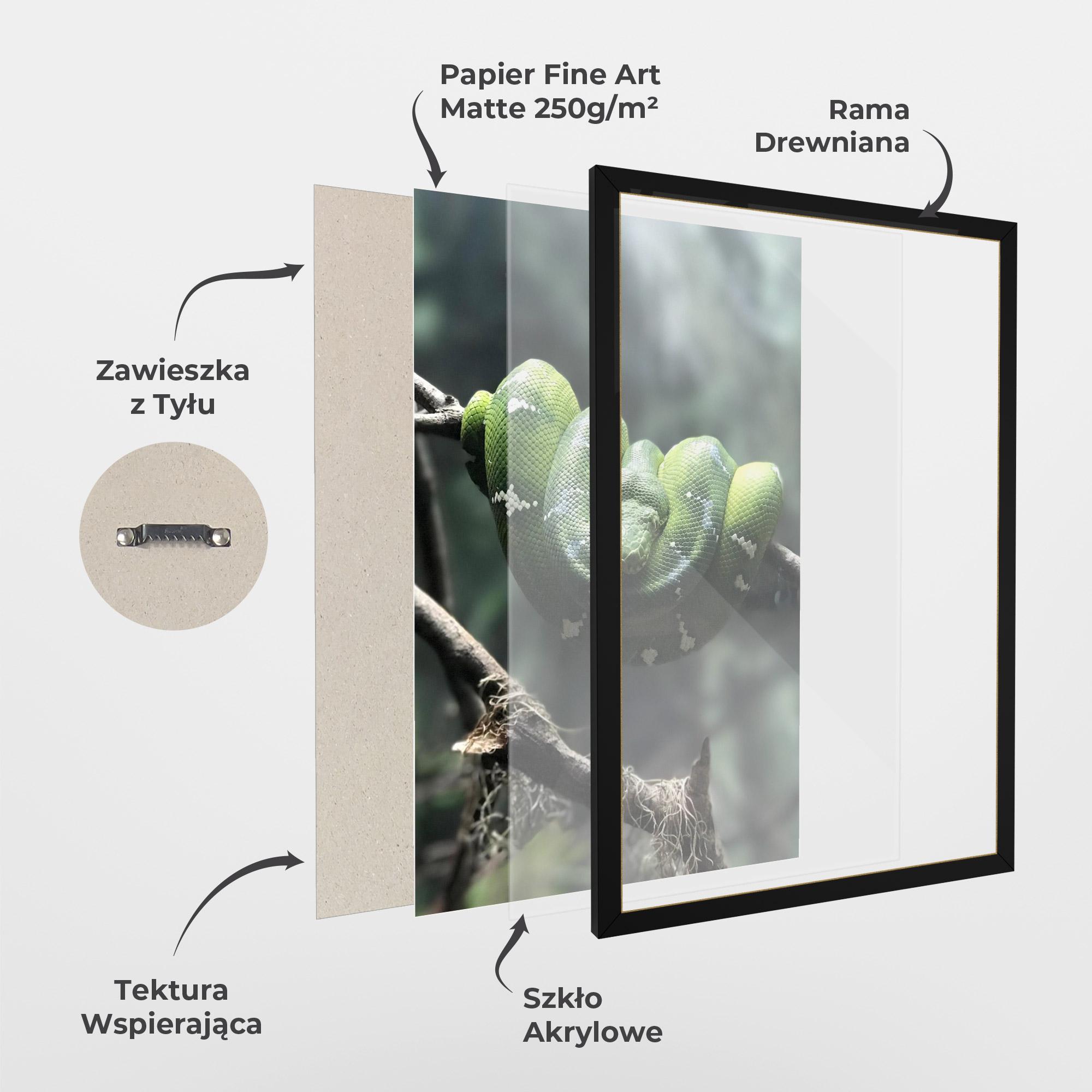 Plakat w Ramie Sleepy Snake mockup 1