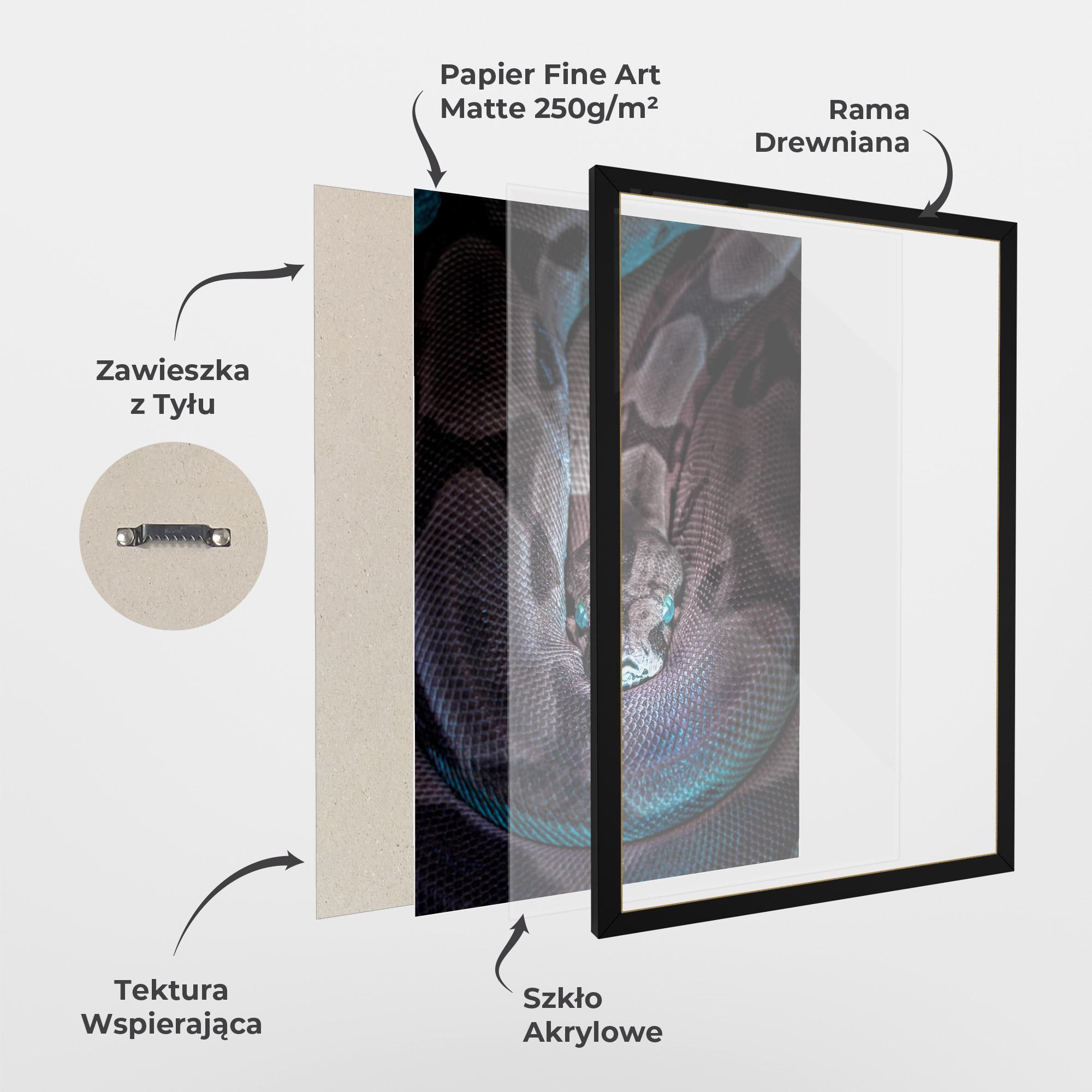 Plakat w Ramie Vibrant Snake mockup 1