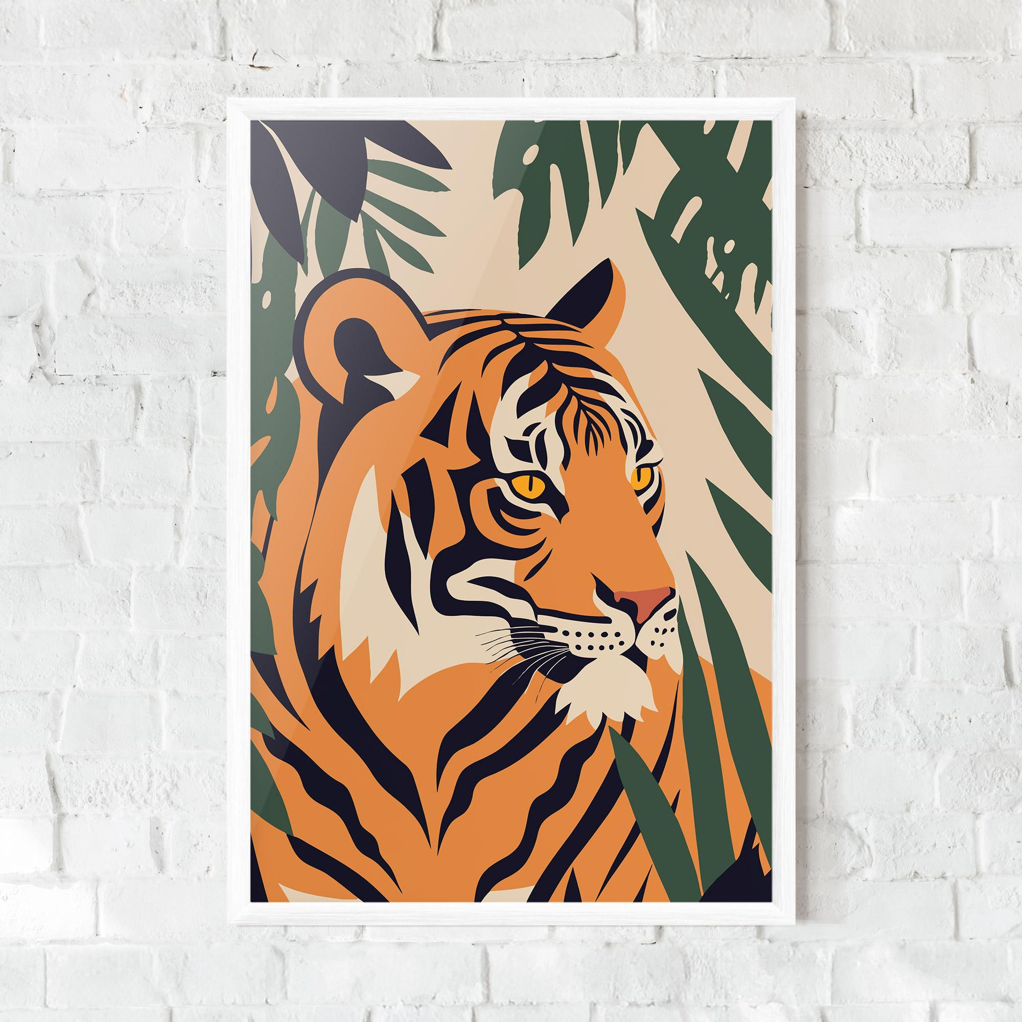 Plakat w Ramie Cartoon Style Tiger mockup 0