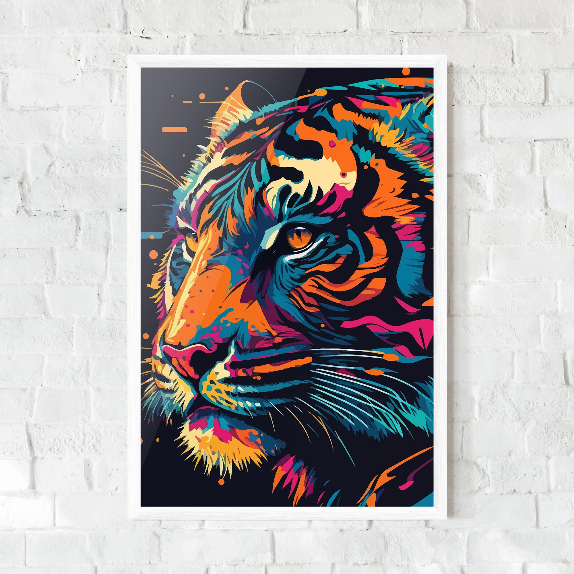 Plakat w Ramie Colorful Tiger mockup 0