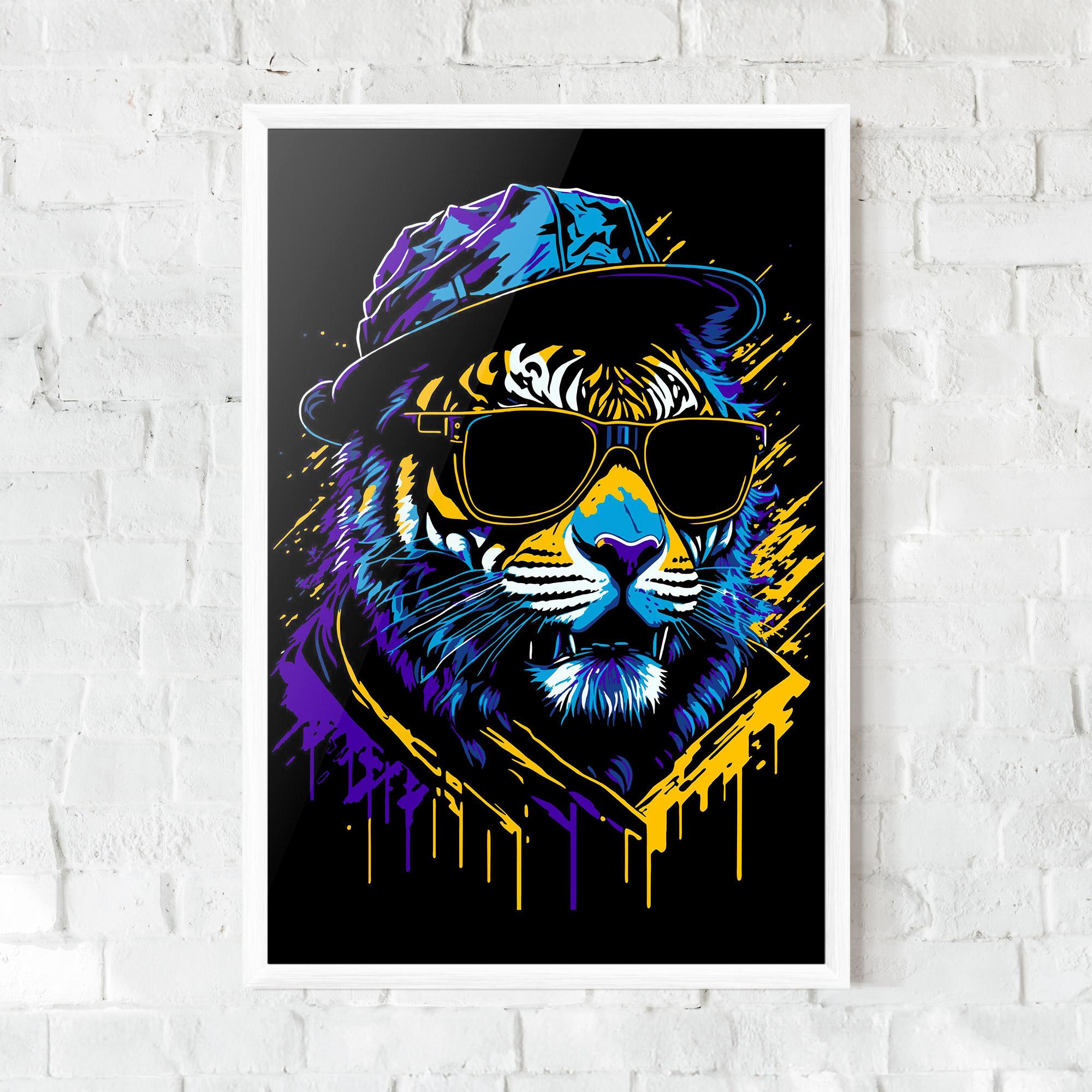 Plakat w Ramie Glasses Tiger mockup 0