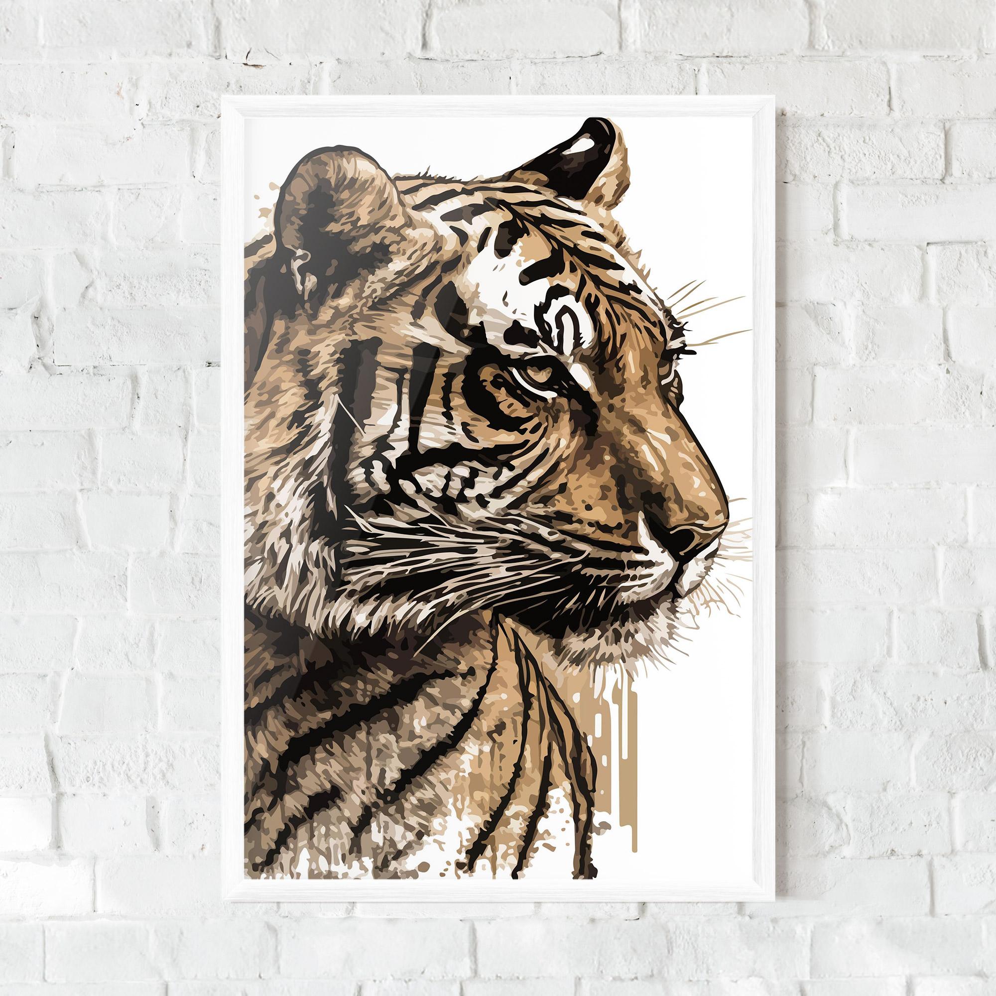 Plakat w Ramie Pretty Tiger Art mockup 0