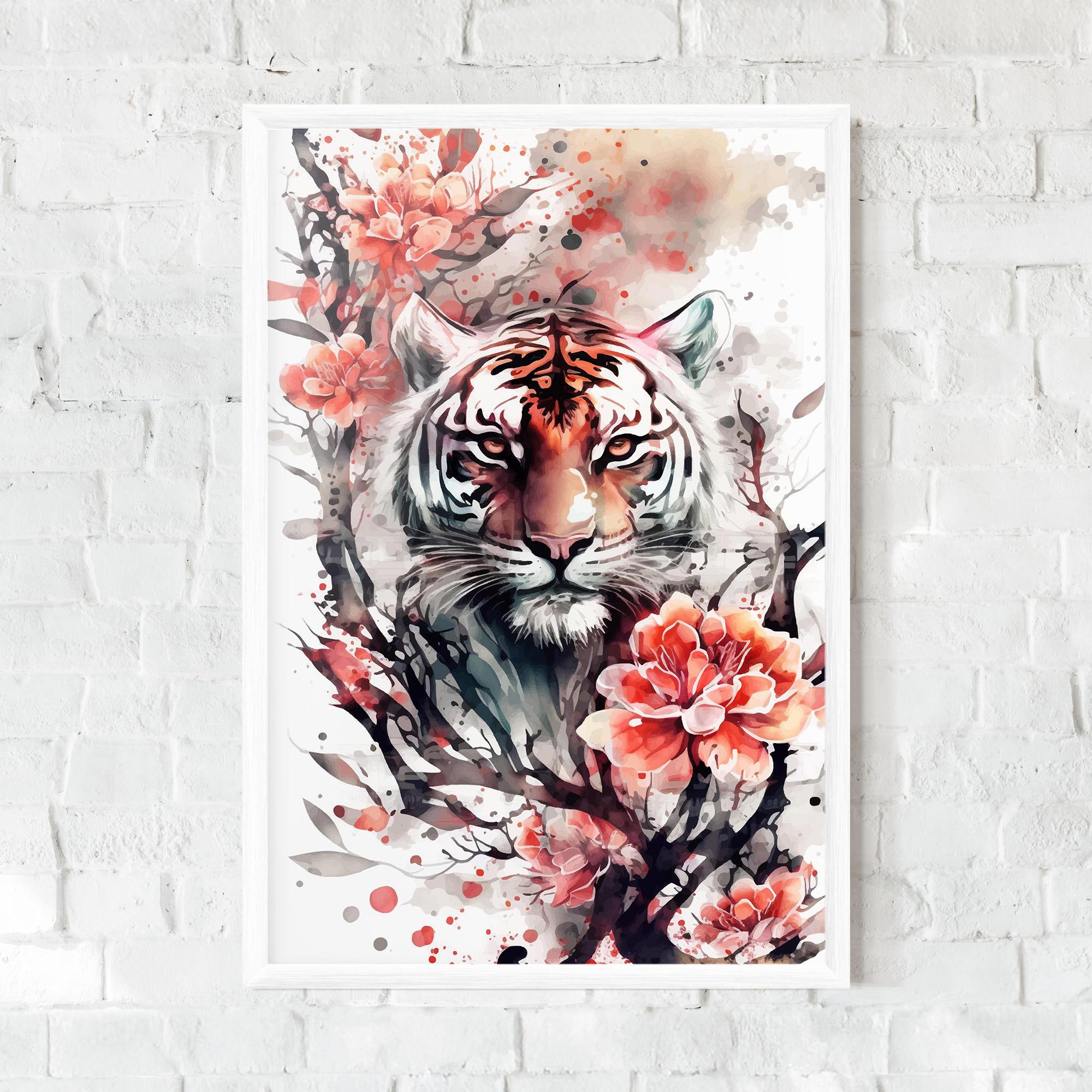 Plakat w Ramie Red Tiger mockup 0