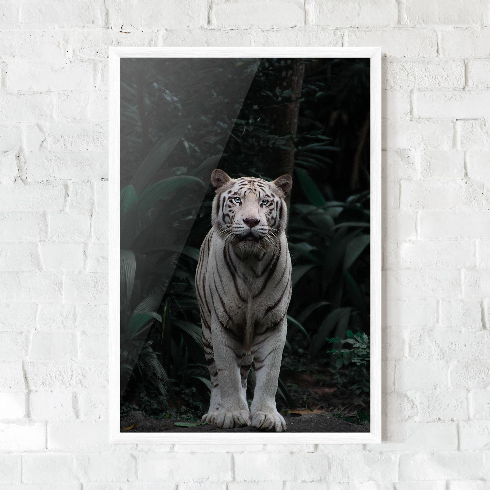 Plakat w Ramie White Tiger mockup 0
