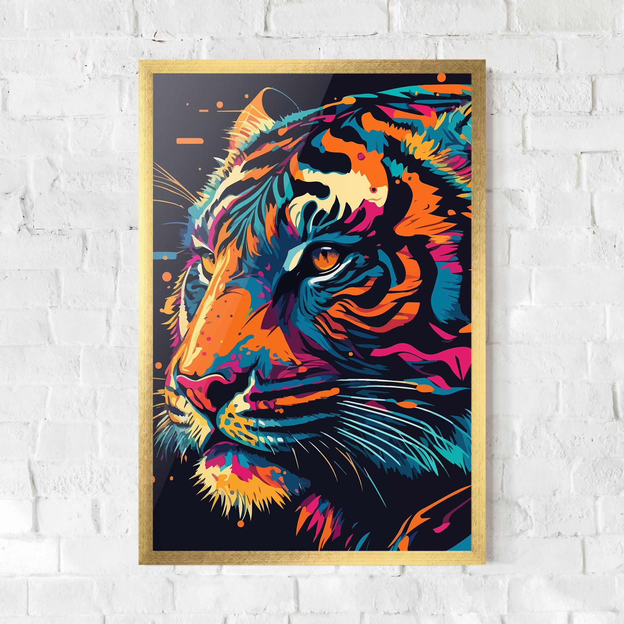 Plakat w Ramie Colorful Tiger mockup 0