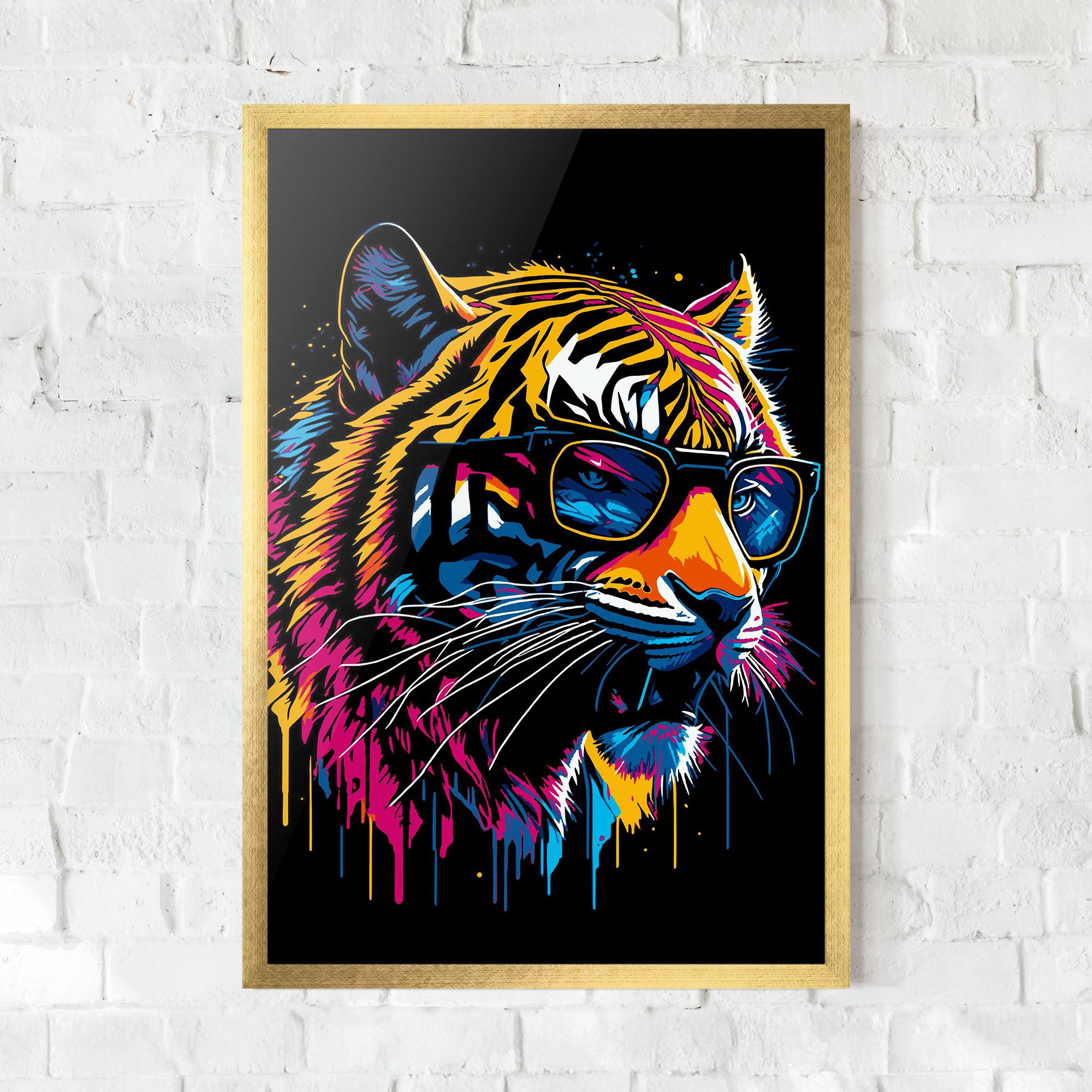 Plakat w Ramie Cool Tiger mockup 0