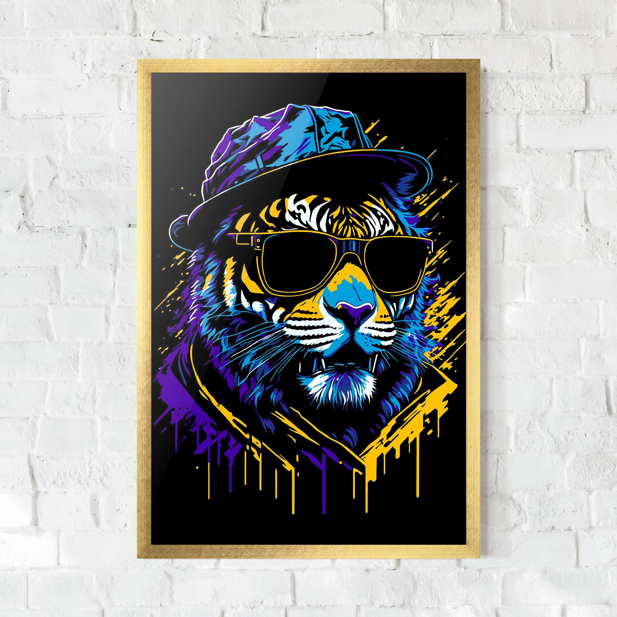 Plakat w Ramie Glasses Tiger mockup 0