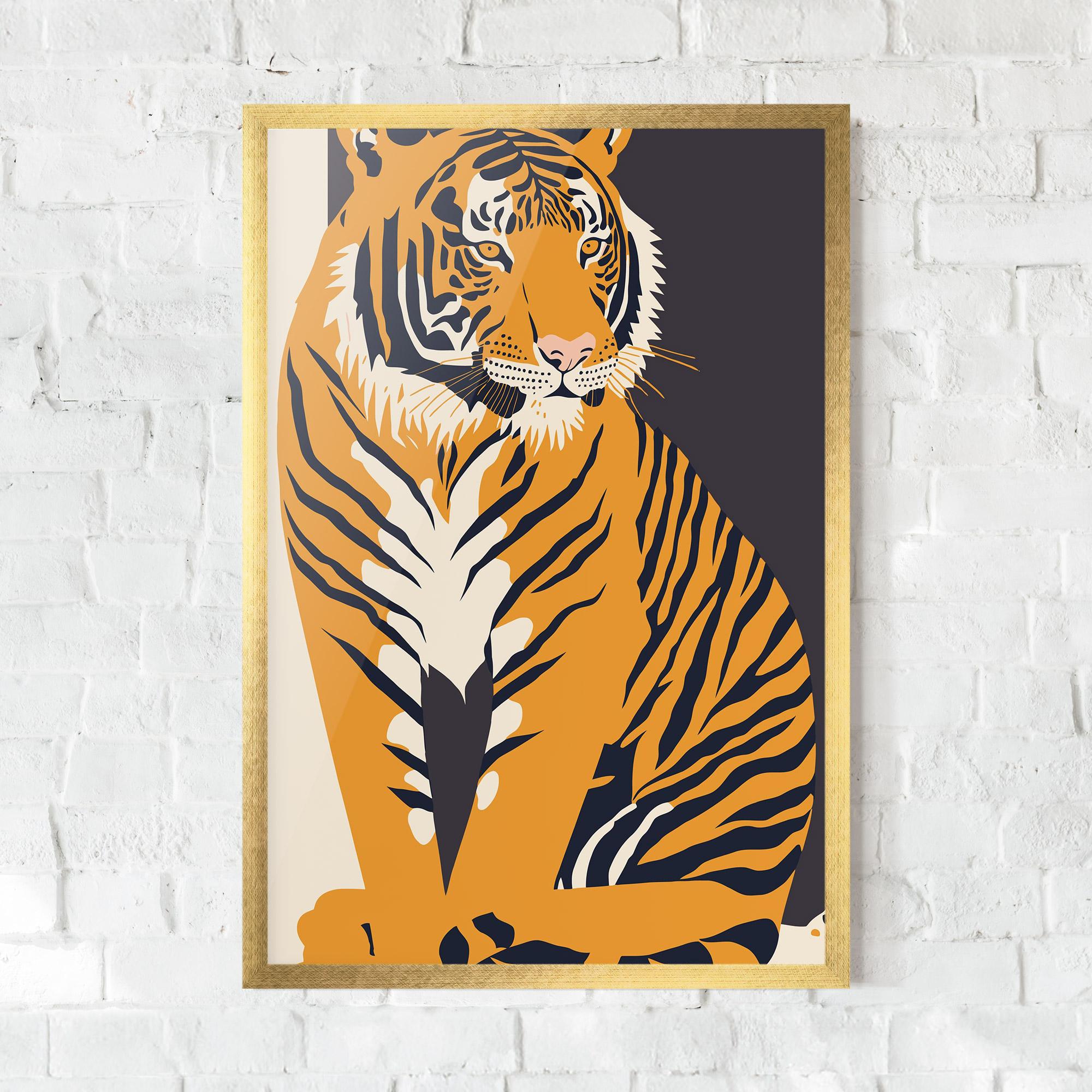 Plakat w Ramie Orange Tiger mockup 0