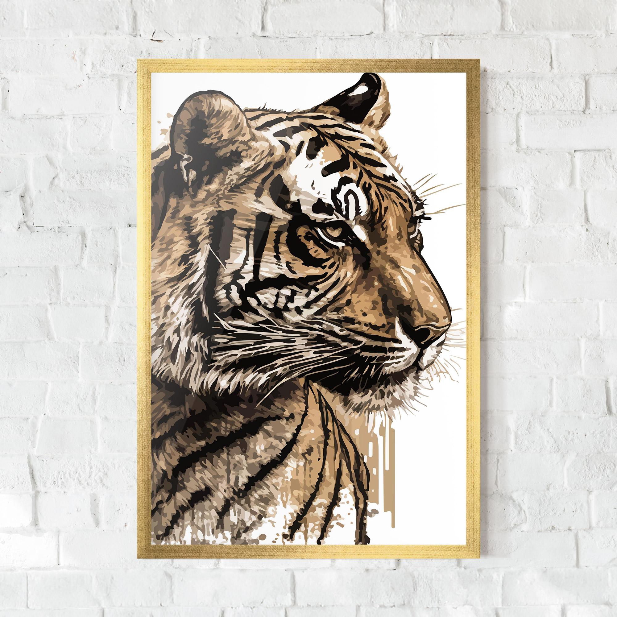 Plakat w Ramie Pretty Tiger Art mockup 0