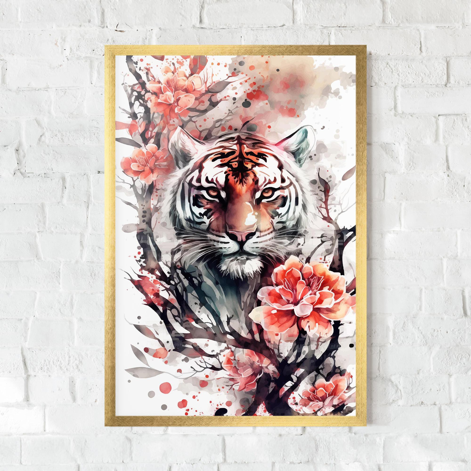 Plakat w Ramie Red Tiger mockup 0