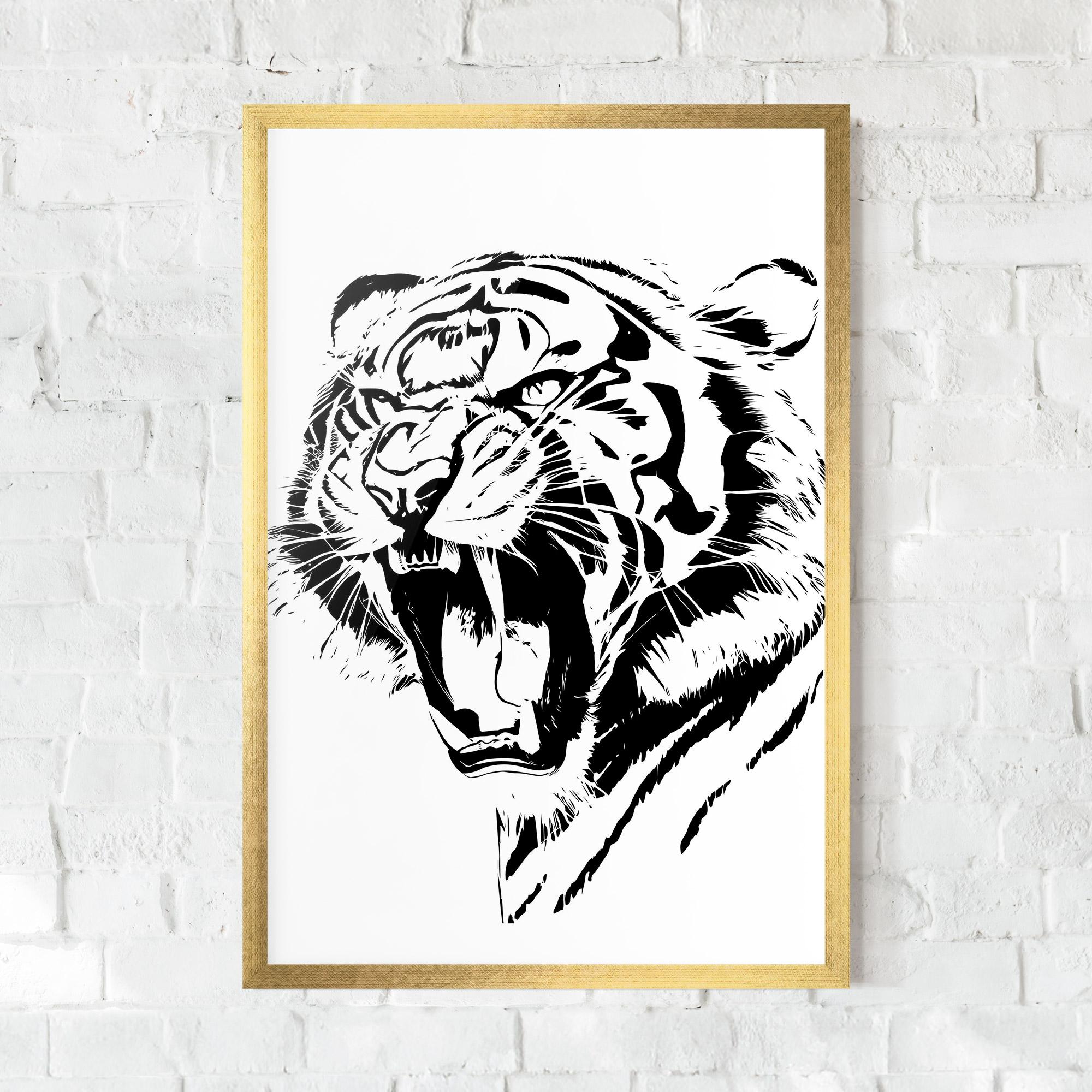 Plakat w Ramie Roaring Tiger mockup 0