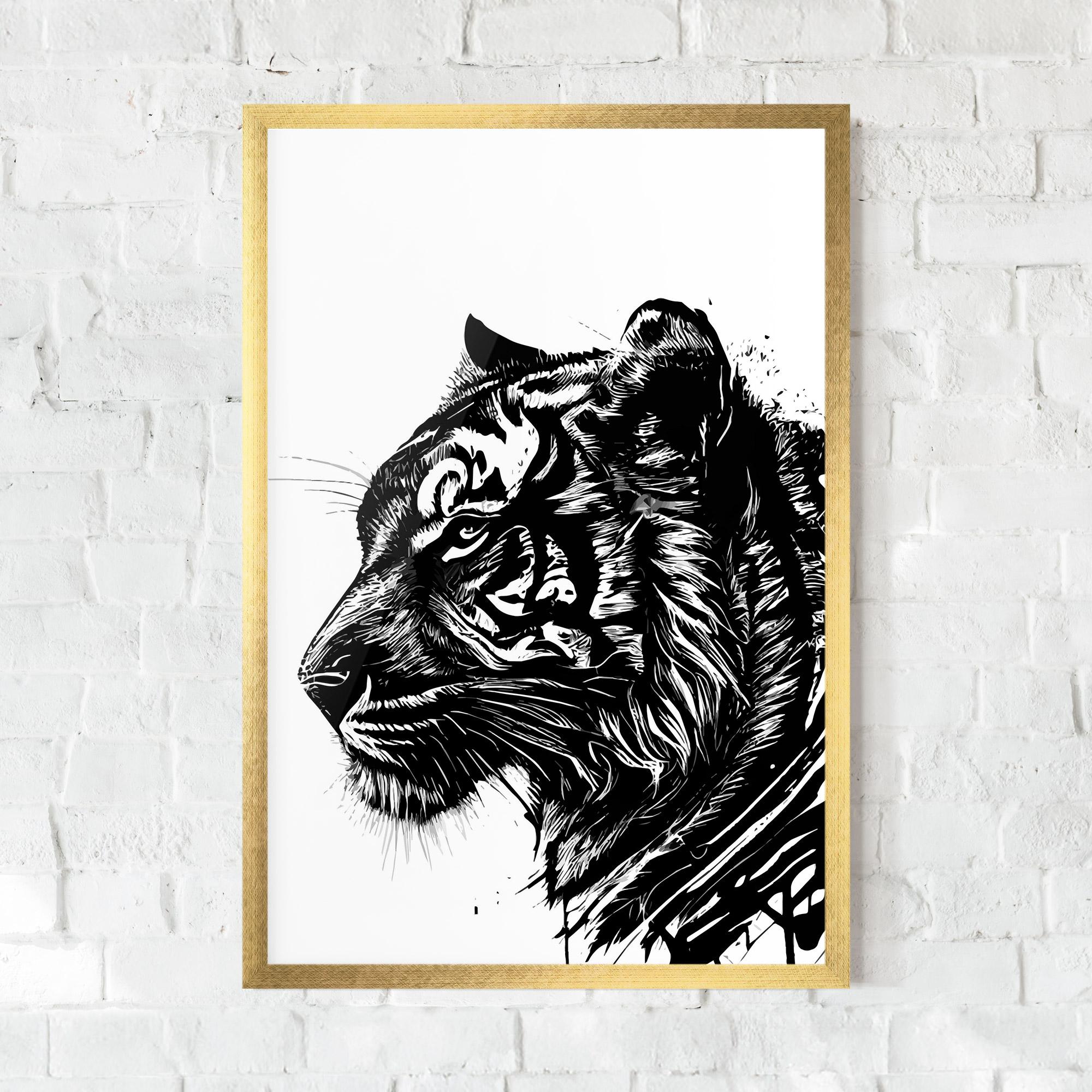 Plakat w Ramie Tiger Profile mockup 0
