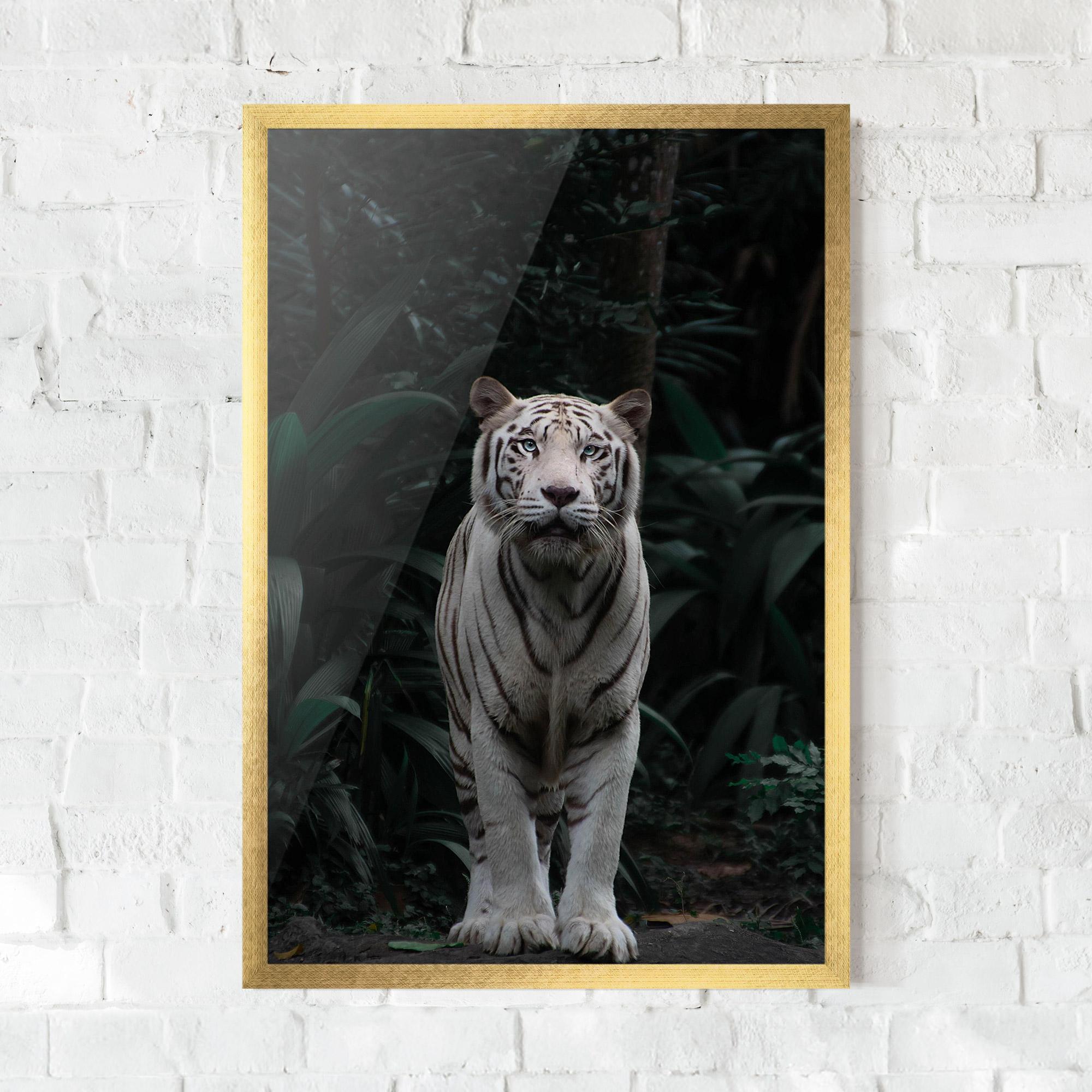 Plakat w Ramie White Tiger mockup 0