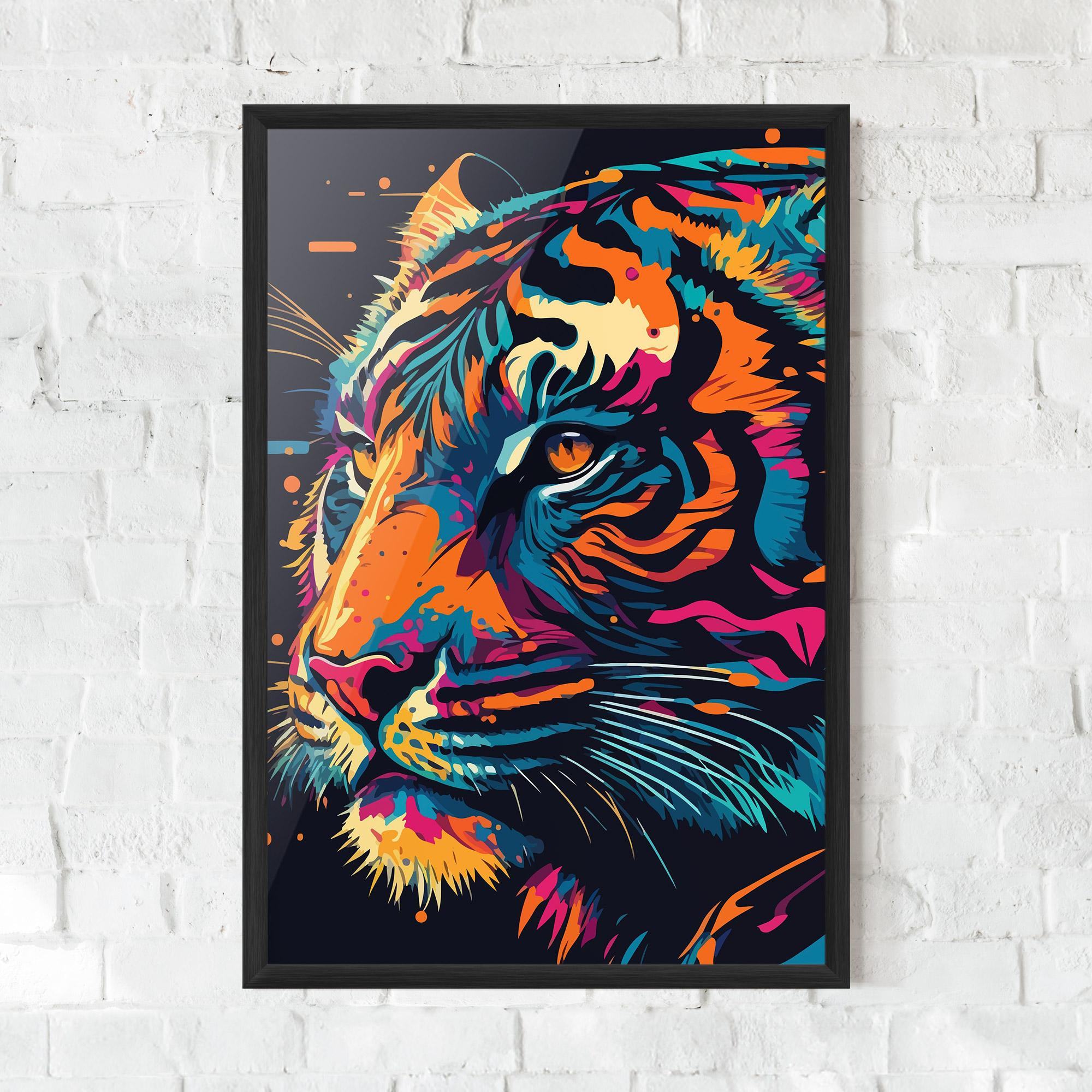 Plakat w Ramie Colorful Tiger mockup 0