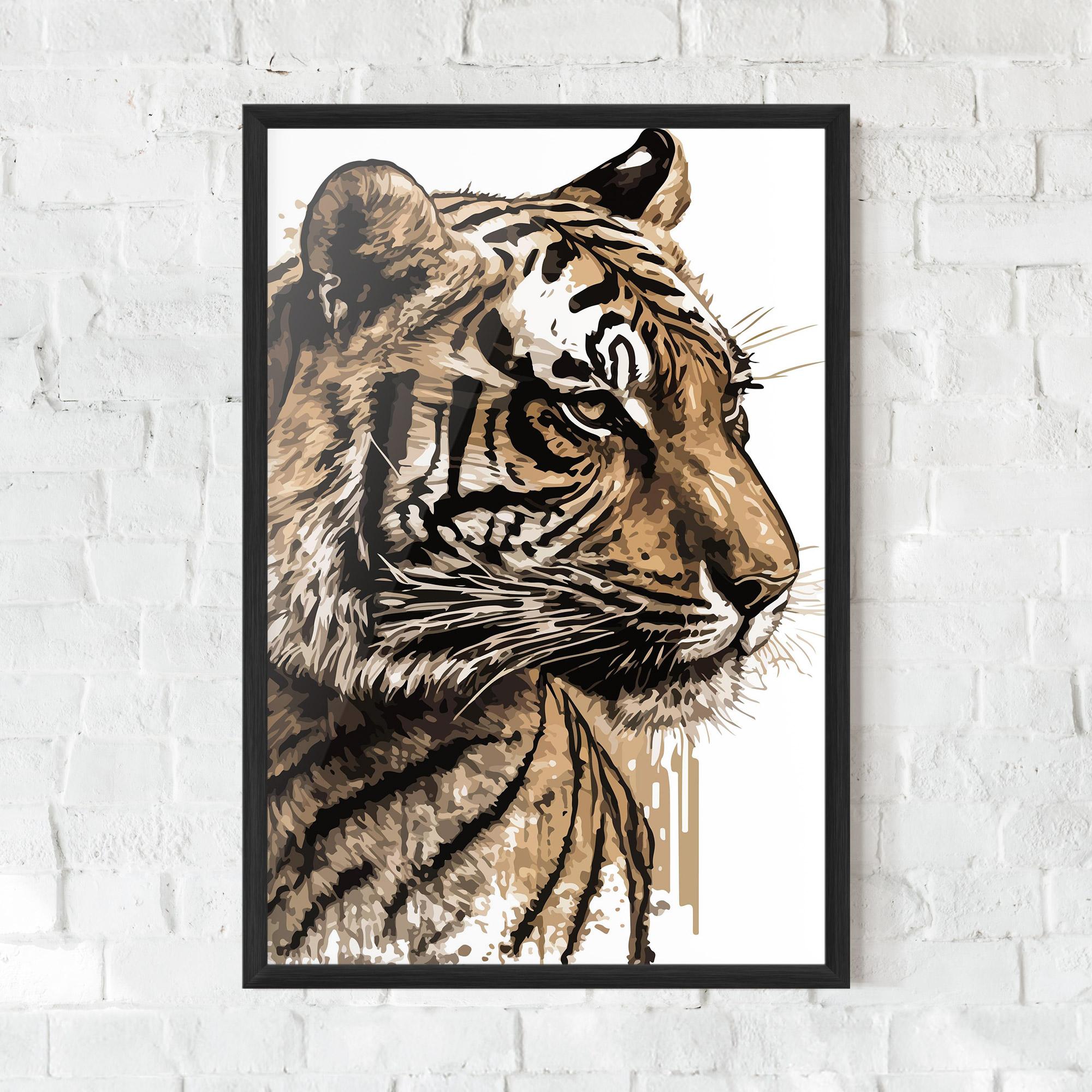 Plakat w Ramie Pretty Tiger Art mockup 0