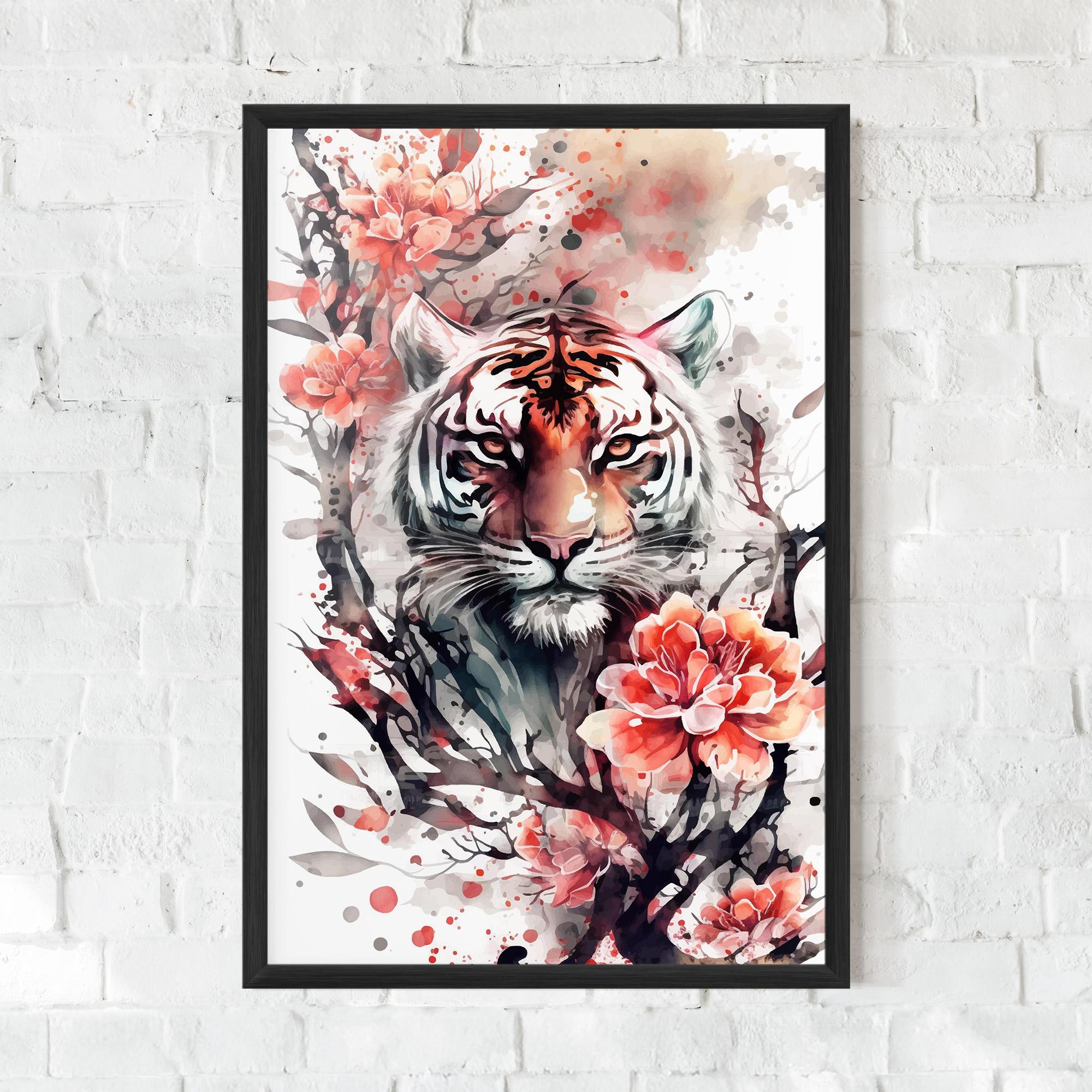 Plakat w Ramie Red Tiger mockup 0