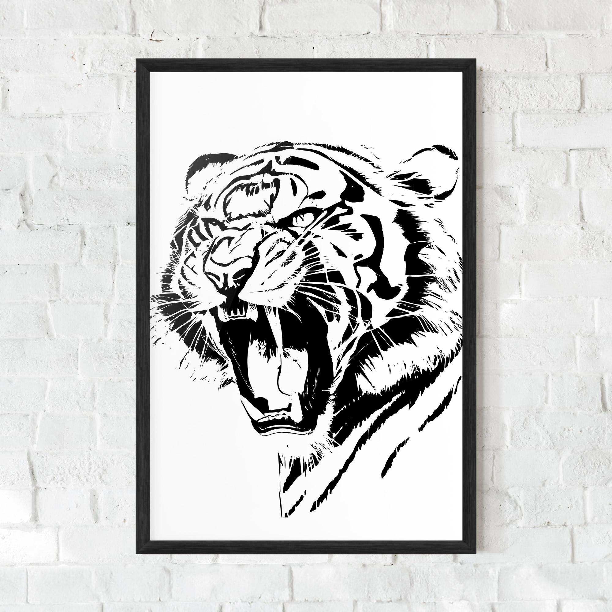 Plakat w Ramie Roaring Tiger mockup 0
