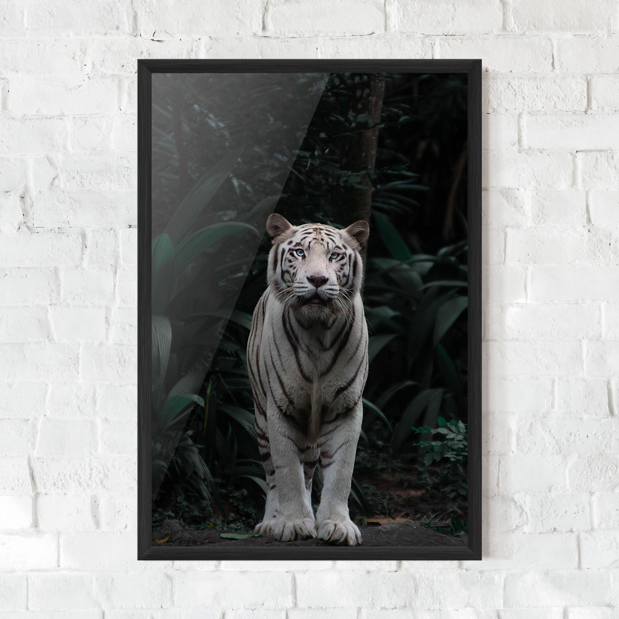 Plakat w Ramie White Tiger mockup 0