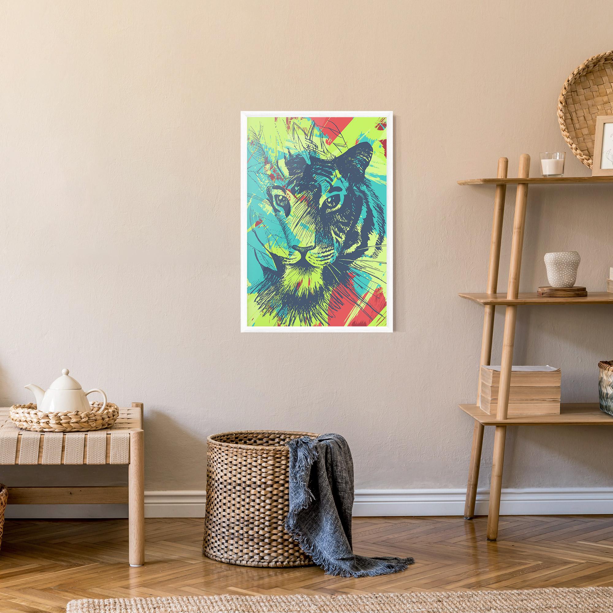 Plakat w Ramie Blue Green Tiger mockup 9