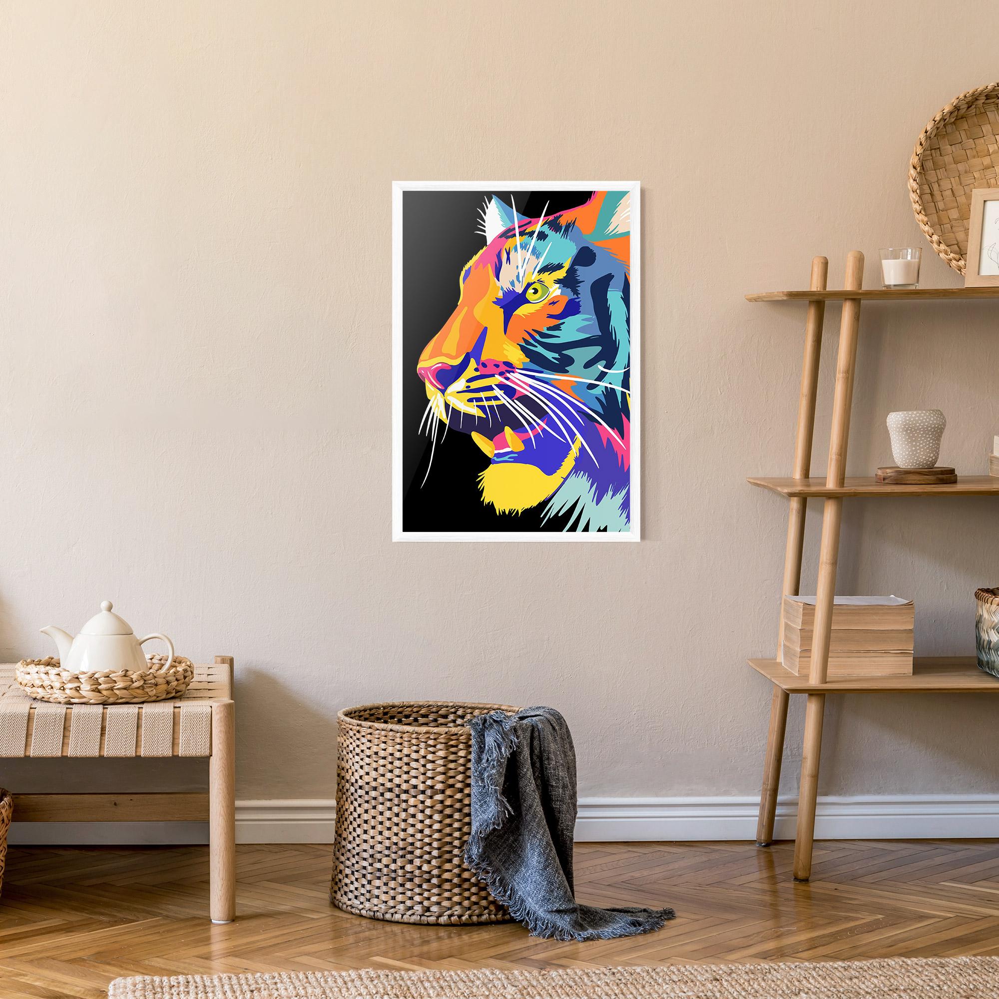 Plakat w Ramie Pretty Colorful Tiger mockup 9