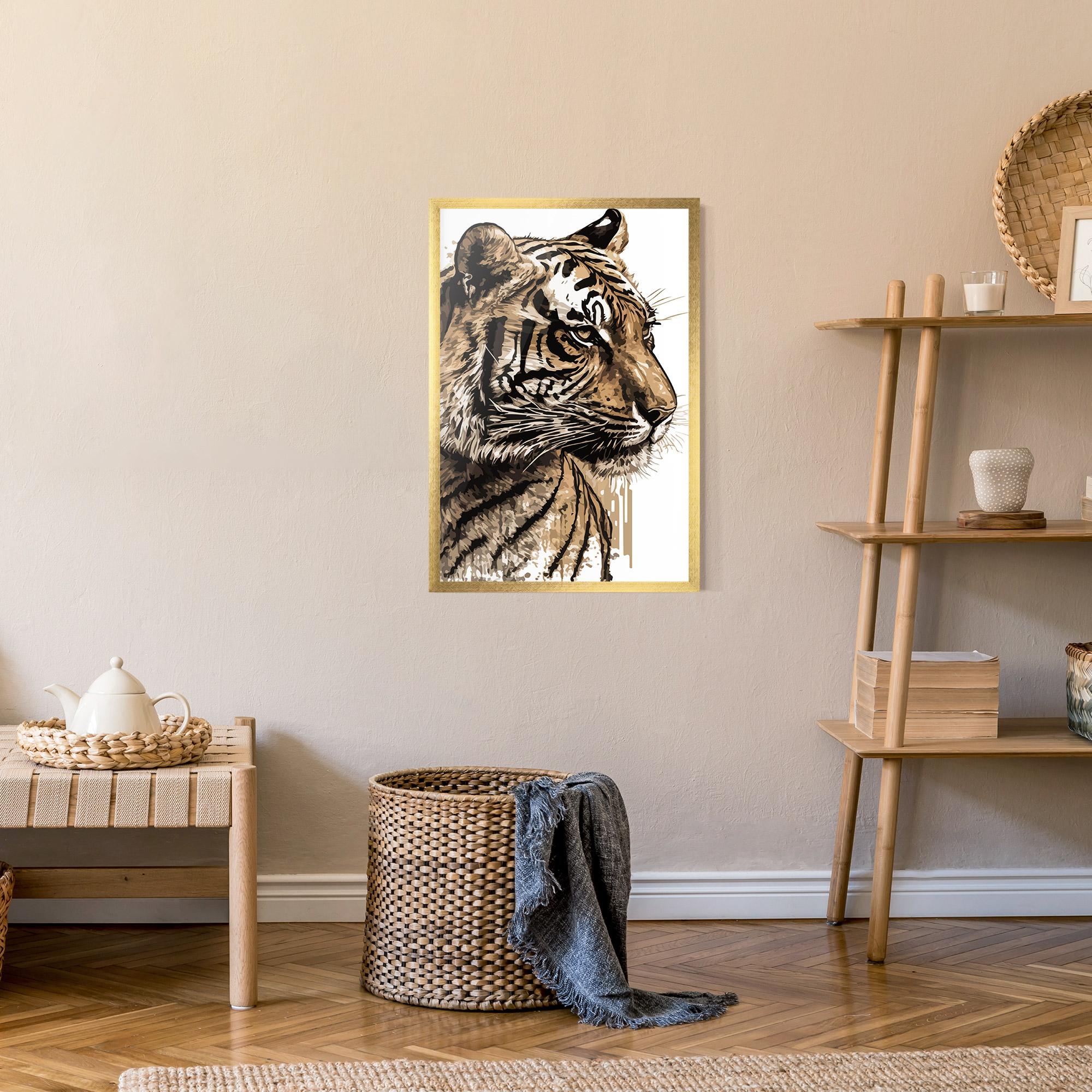 Plakat w Ramie Pretty Tiger Art mockup 9