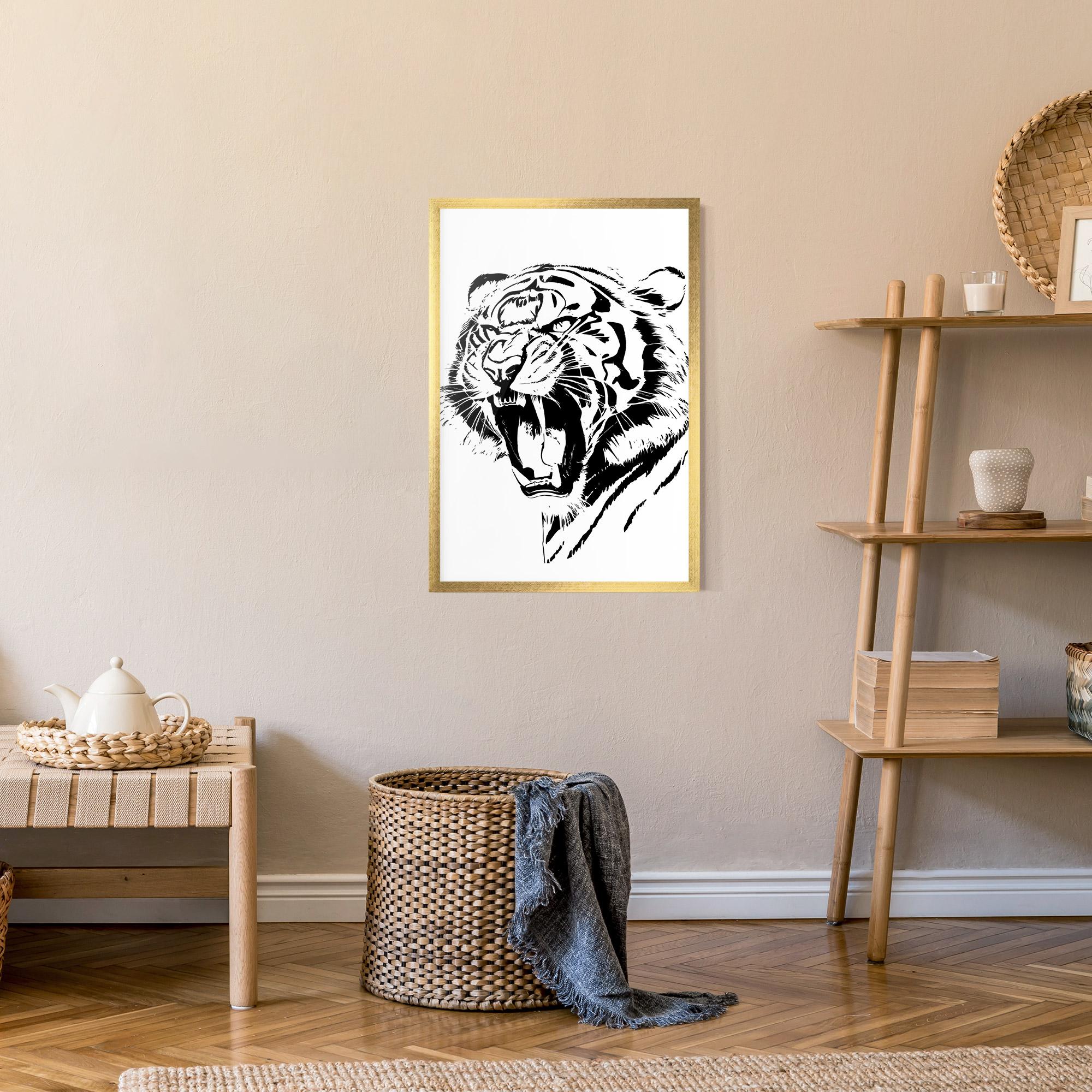 Plakat w Ramie Roaring Tiger mockup 9