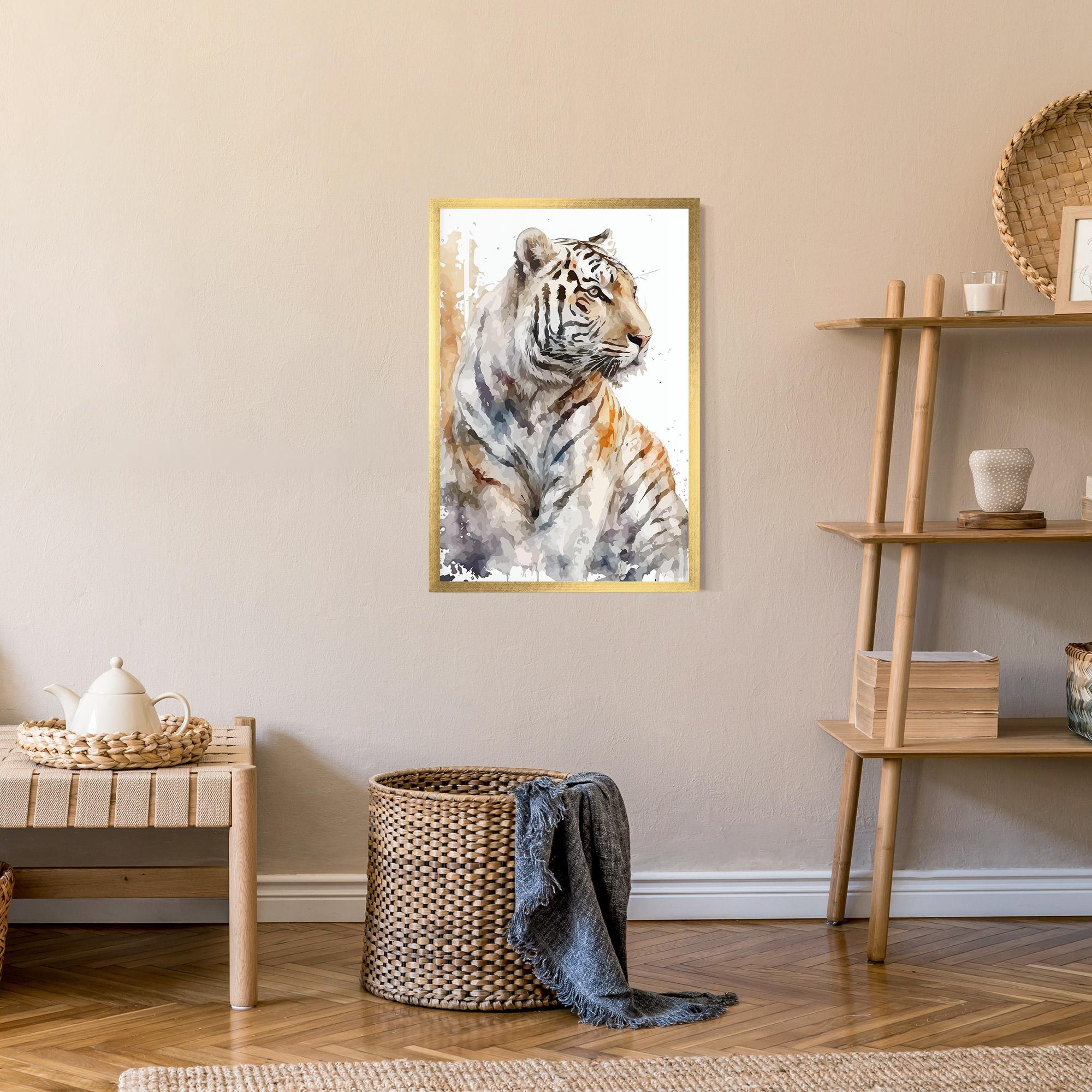 Plakat w Ramie White Tiger Art mockup 9