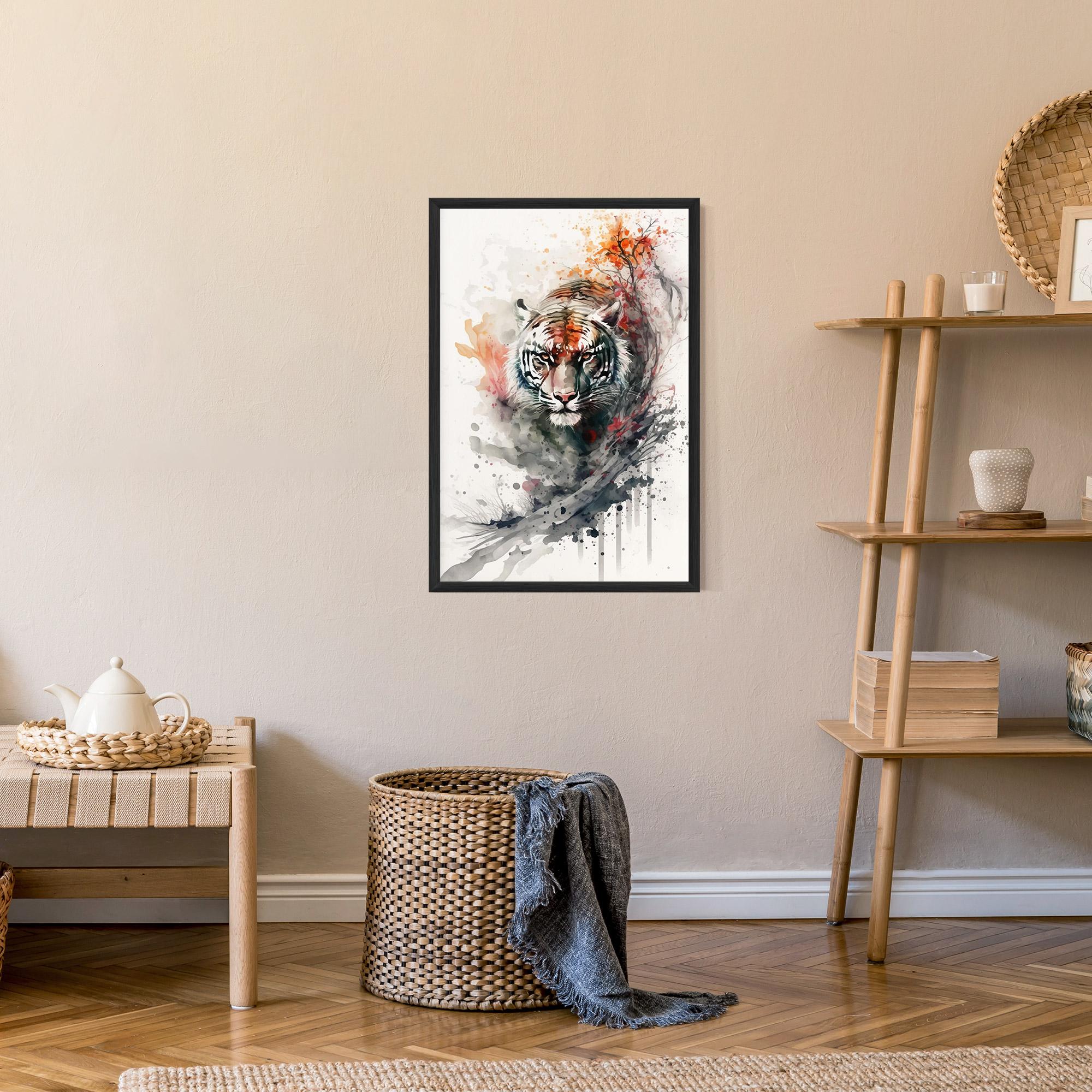 Plakat w Ramie Beautiful Tiger Art mockup 9